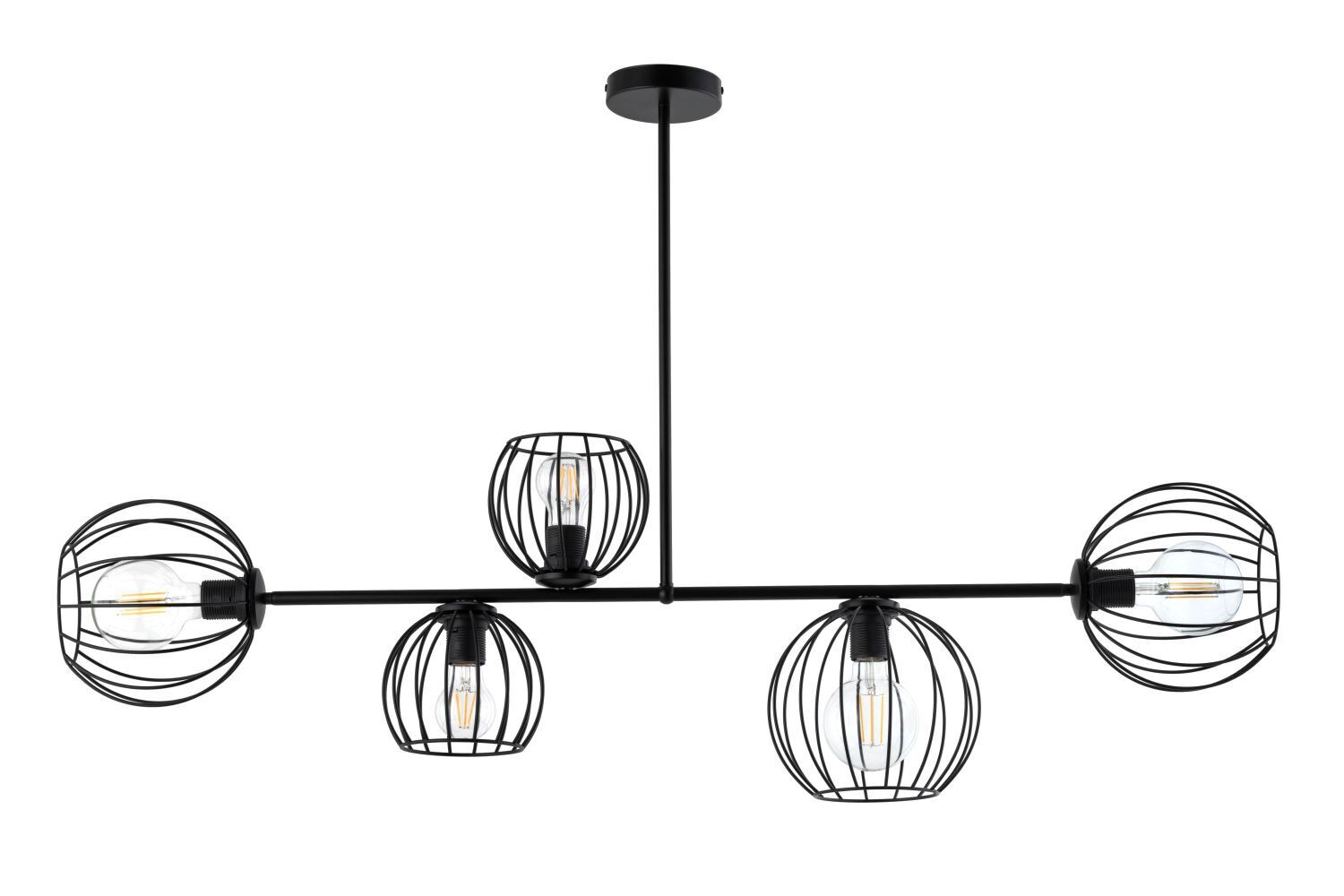 Plafonnier noir design rétro E27 métal
