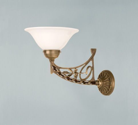 Applique Berliner laiton verre P:39 cm E27 Art Nouveau