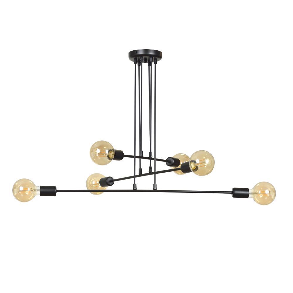 Lampe à suspendre Retro noir réglable pour 6x E27