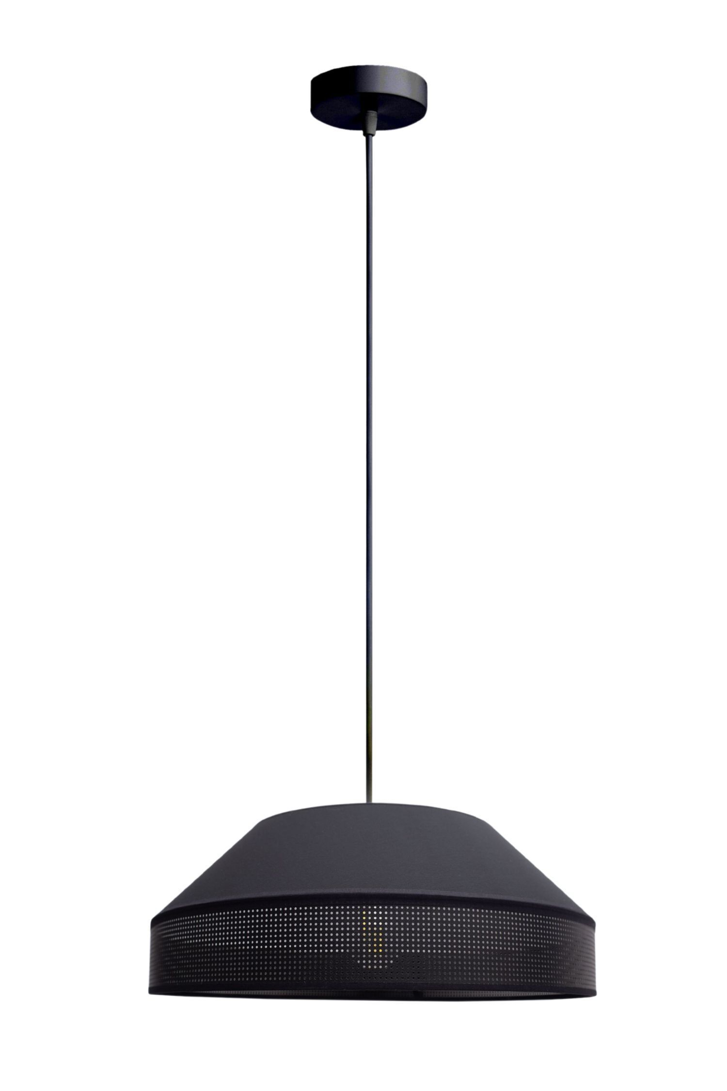 Lampe à suspendre noire tissu anti-éblouissant confortable L:45 cm E27 Lampe