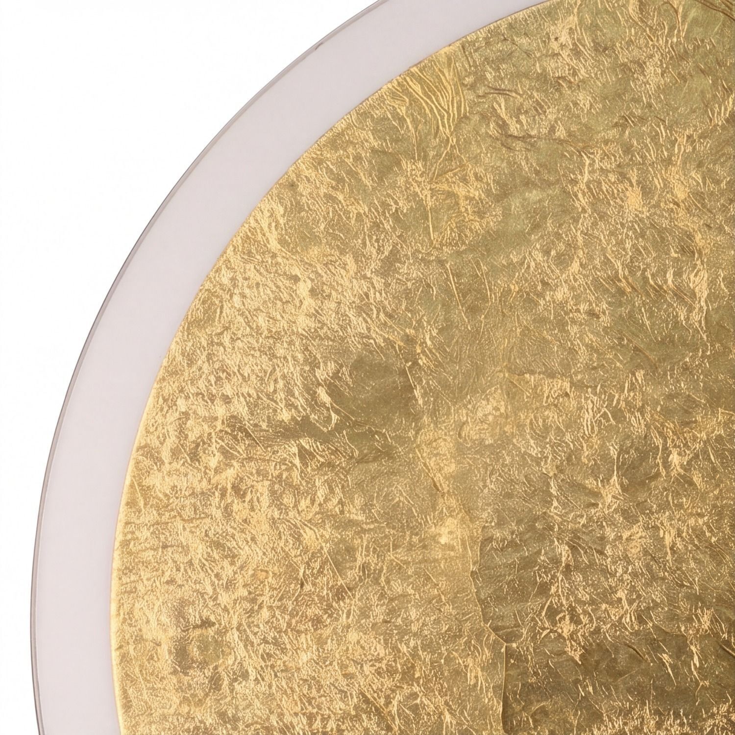 golden, metallic, crinkled, platte, rund