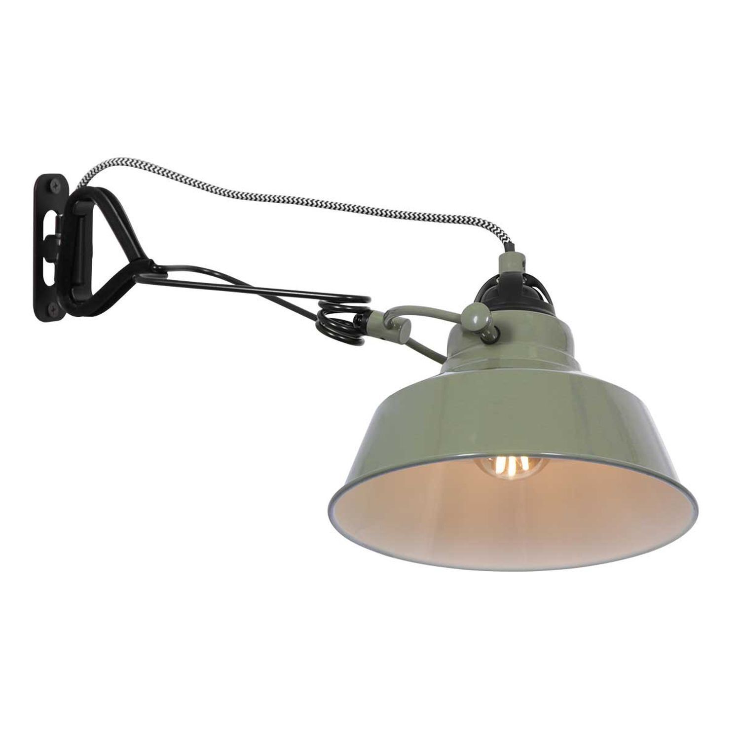 Projecteur mural avec fiche Vert Blanc P:36 cm E27 flexible