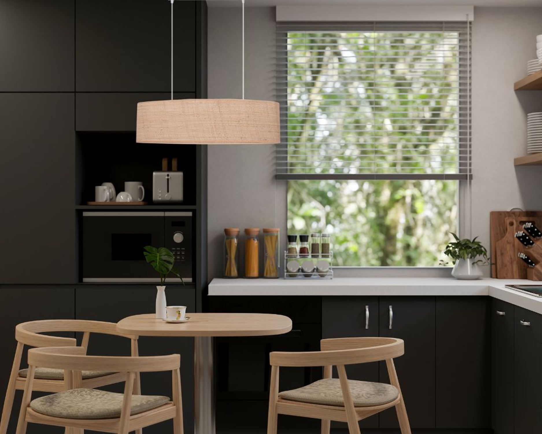 Innenarchitektur, Inneneinrichtung, Esstisch, Mobiliar, Lampe