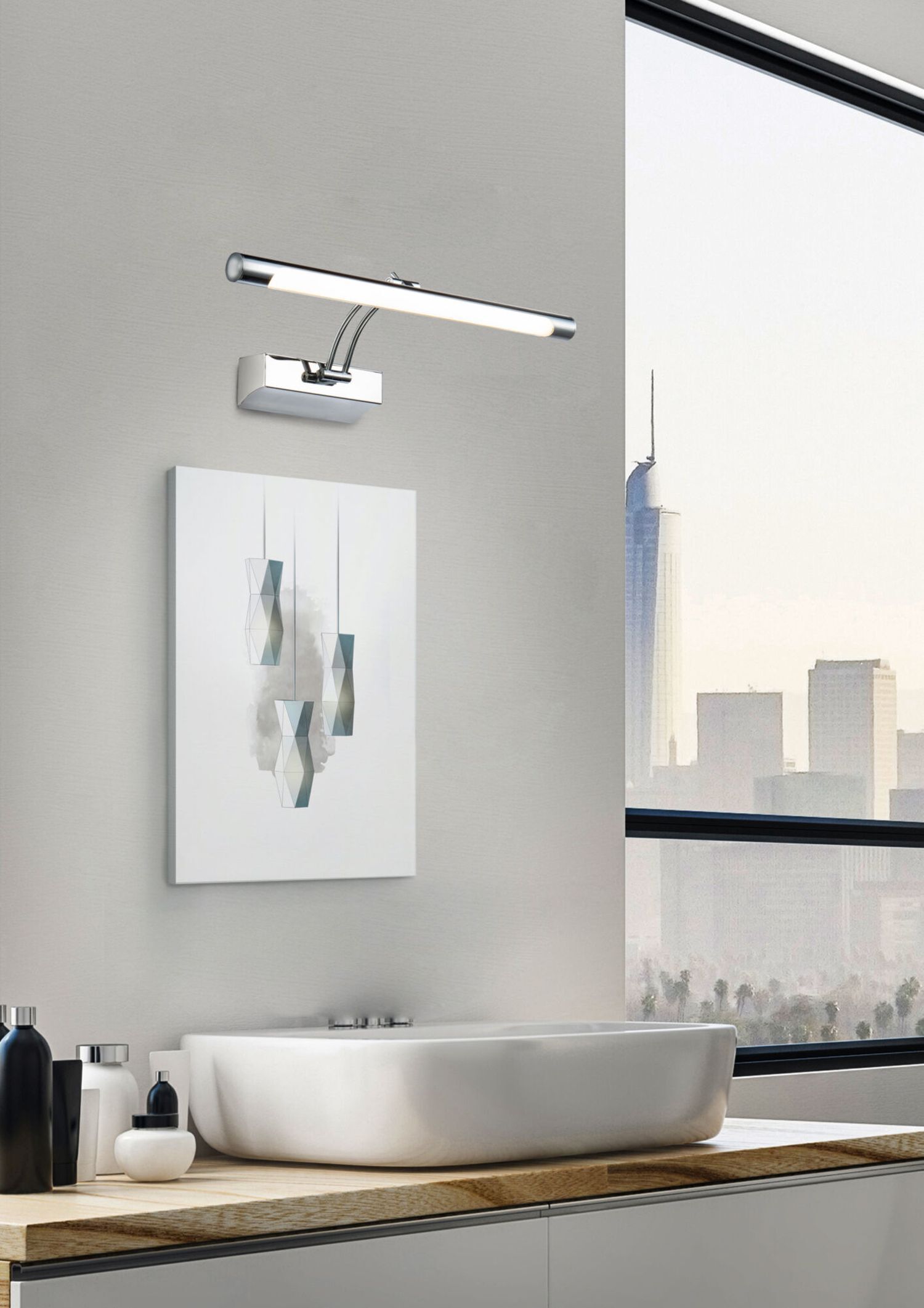 Lampe à tableau LED métal L : 72 cm chromé allongé 860 lm Baden, Badewanne, Wanne, Sinken, Waschbeckenhahn