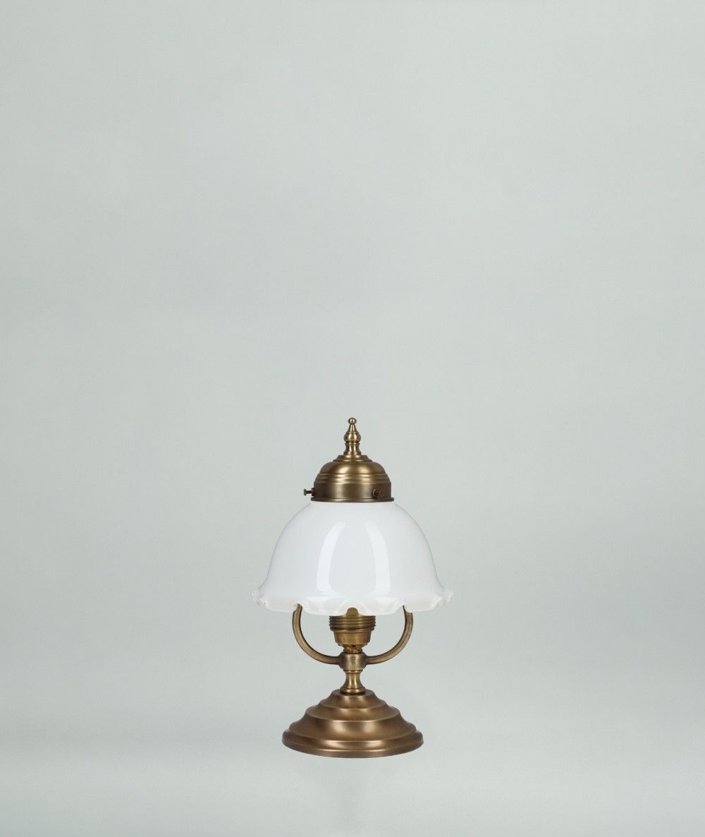 Lampe de table Floral laiton véritable verre fleur E27 27 cm