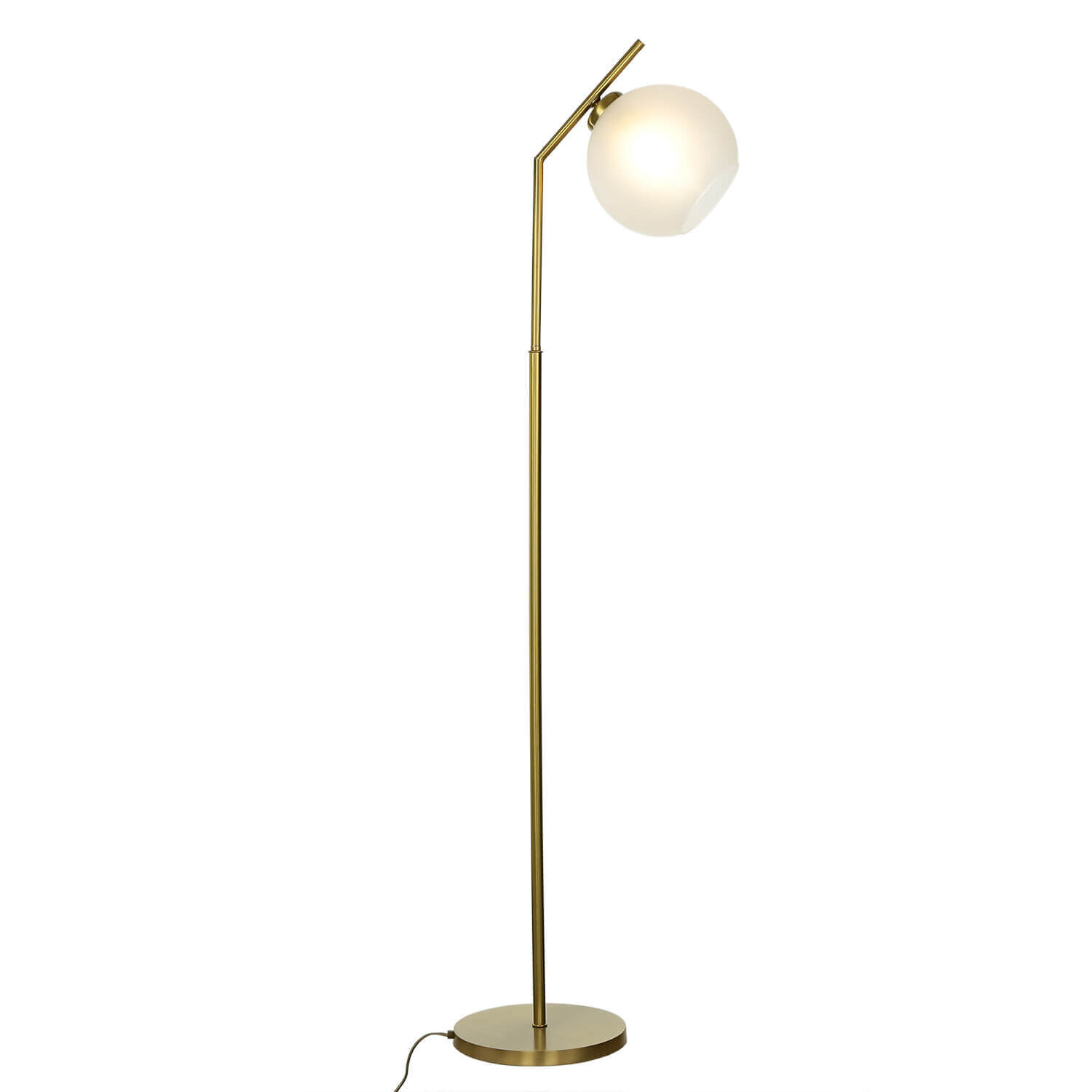 Lampadaire TRIVIA bronze clair blanc laiton véritable verre