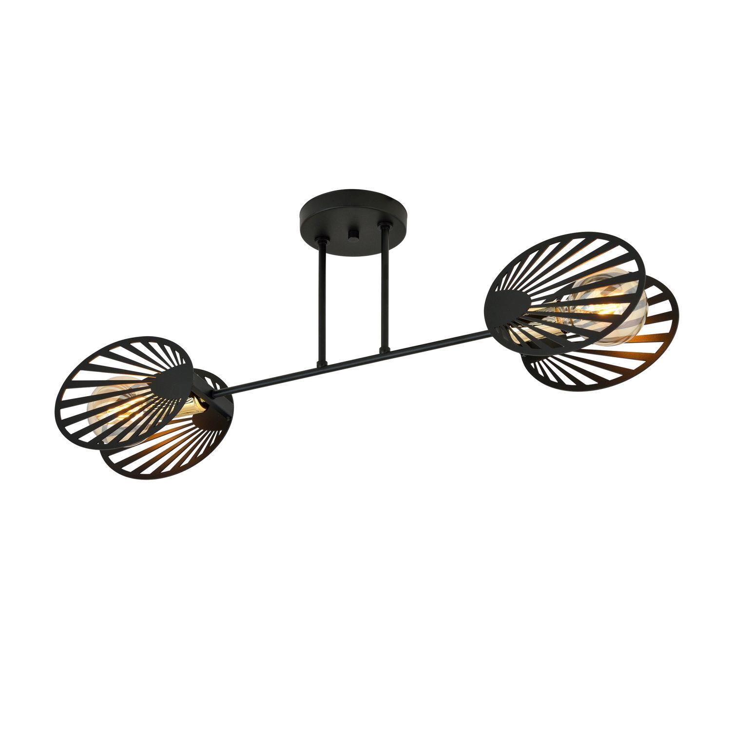 Plafonnier Métal Noir 86 cm de long Moderne CADMUS