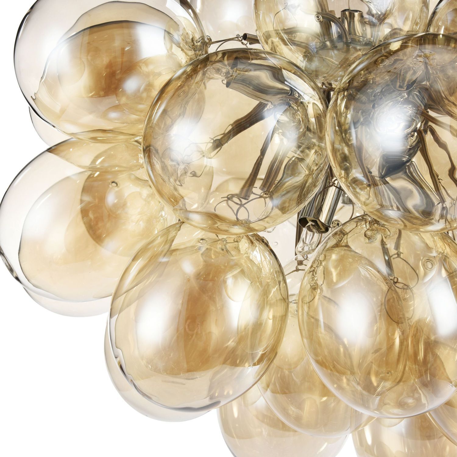 Lampe à suspendre métal verre fumé 50 cm de large H : max. 170 cm