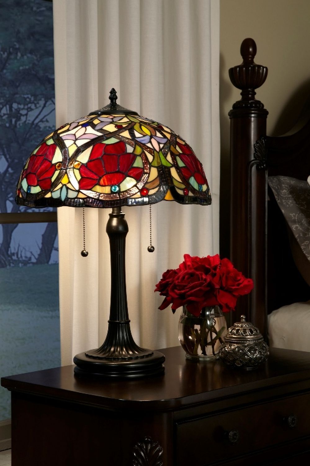 Lampadaire FARFALLA 8 verre coloré 158cm Lampe Tiffany