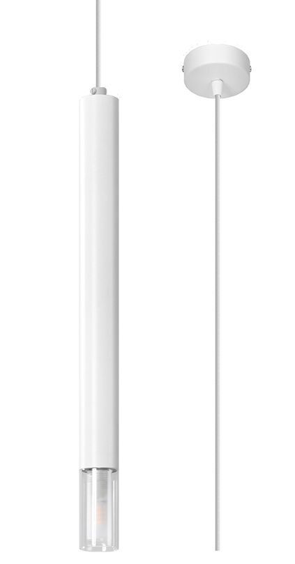 Lampe à suspendre étroite Ø 4 cm Métal Verre G9 Cylindre Moderne