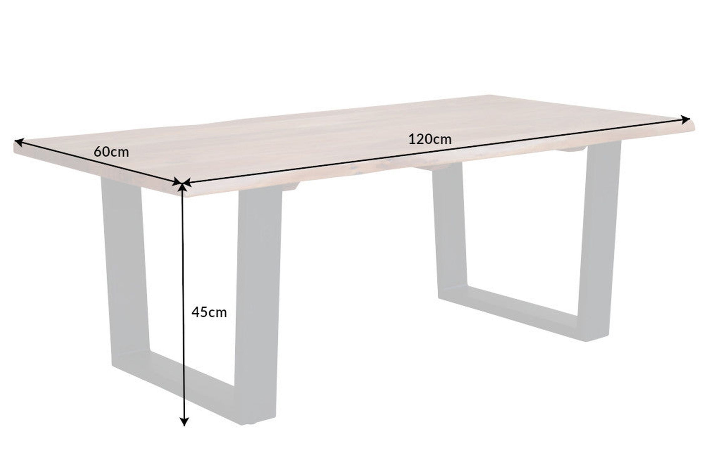 Couchtisch Akazienholz Metall Baumkante 120 x 60 cm Moebel, Tabelle, Schreibtisch, Esstisch, Postfach