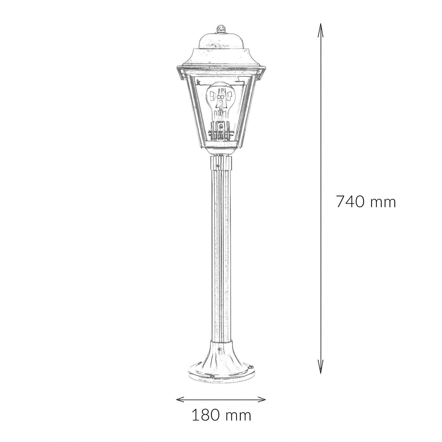 Lampe sur pied laiton H:74cm extérieur antique jardin