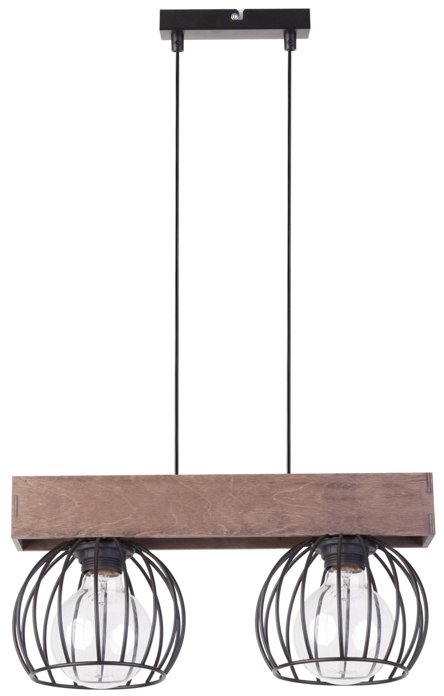 Métal Suspension Noir Bois Grille E27 confortable