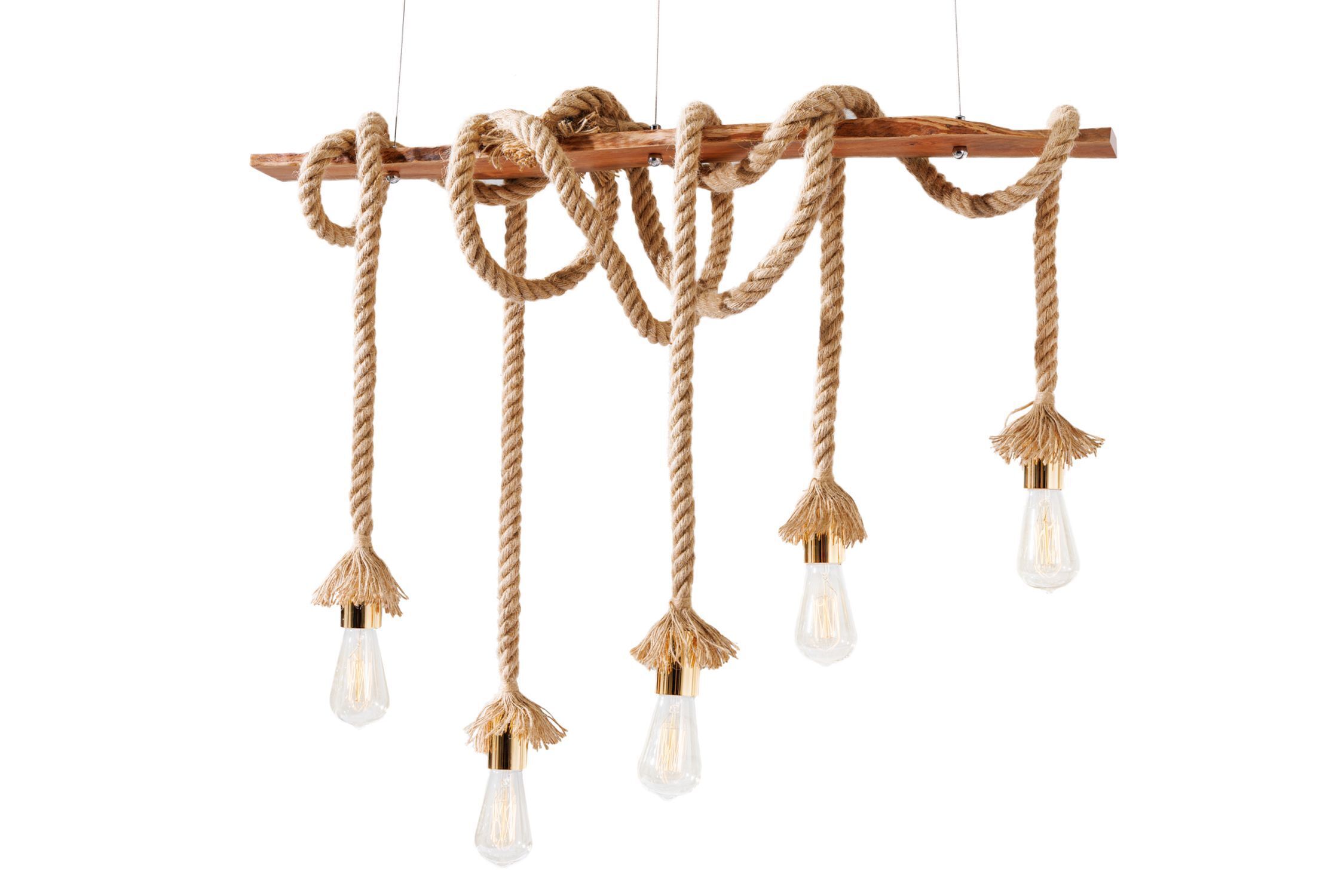 Suspension naturelle Nature 5 flammes L:90 cm E27