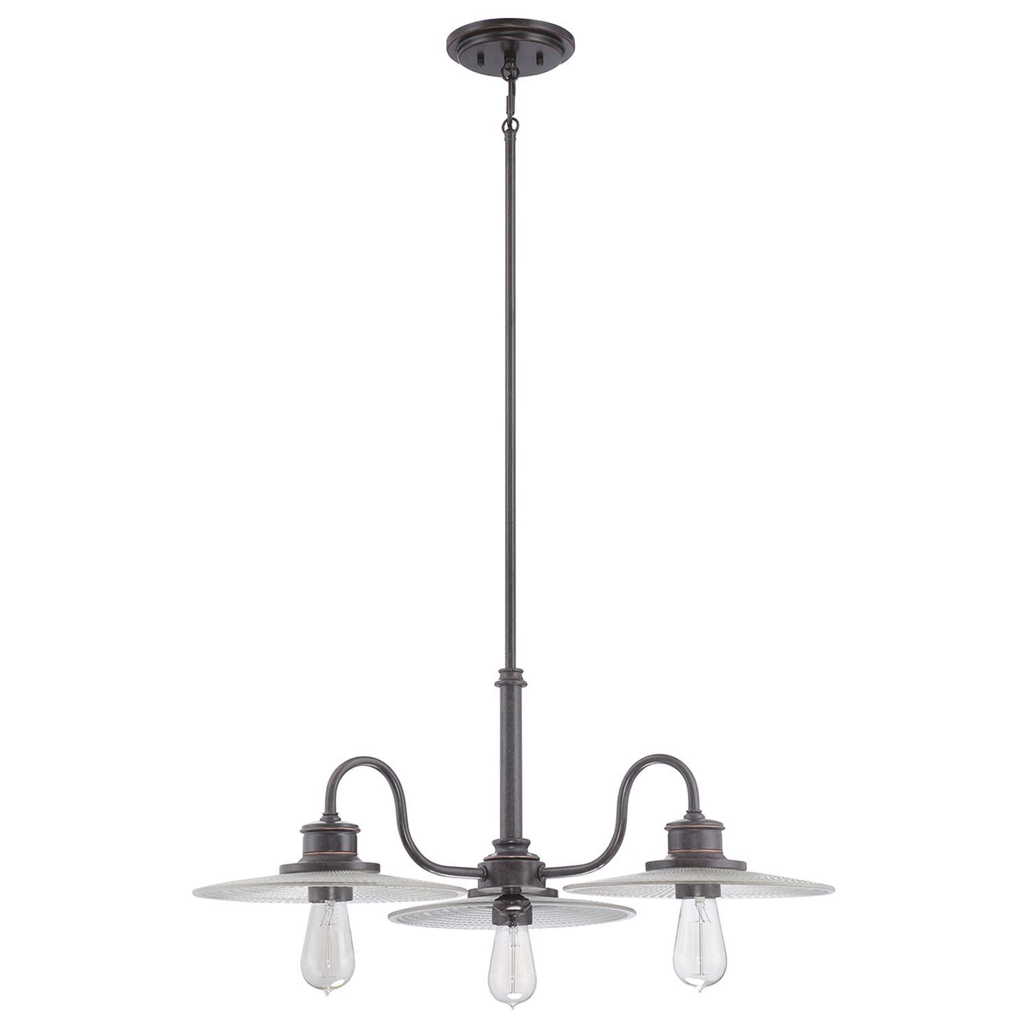 Lampe à suspendre métal verre 3 flammes salle à manger ALNILLA