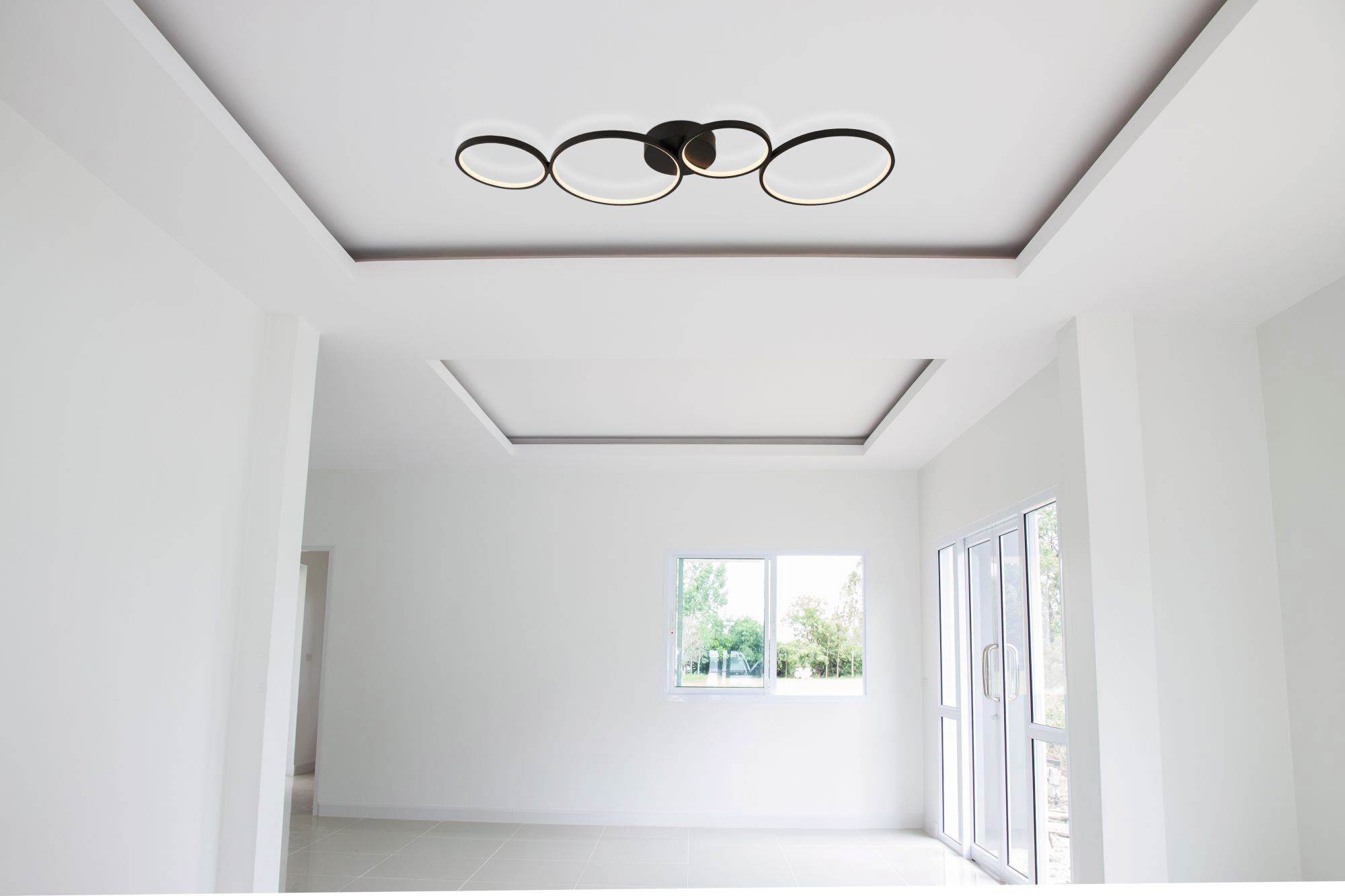 LED Plafonnier 3000 K L : 98 cm dimmable noir blanc