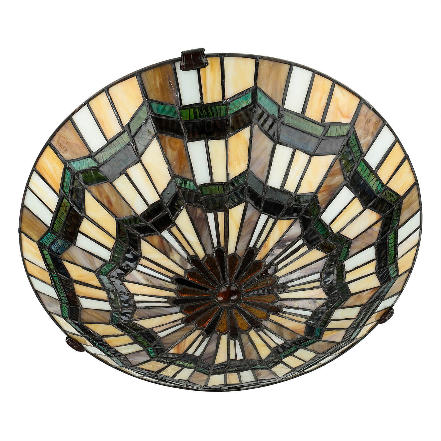Premium Tiffany Lampe FARFALLA verre coloré ronde Ø42cm Deckenleuchte, Leuchte, Kronleuchter, Lampe