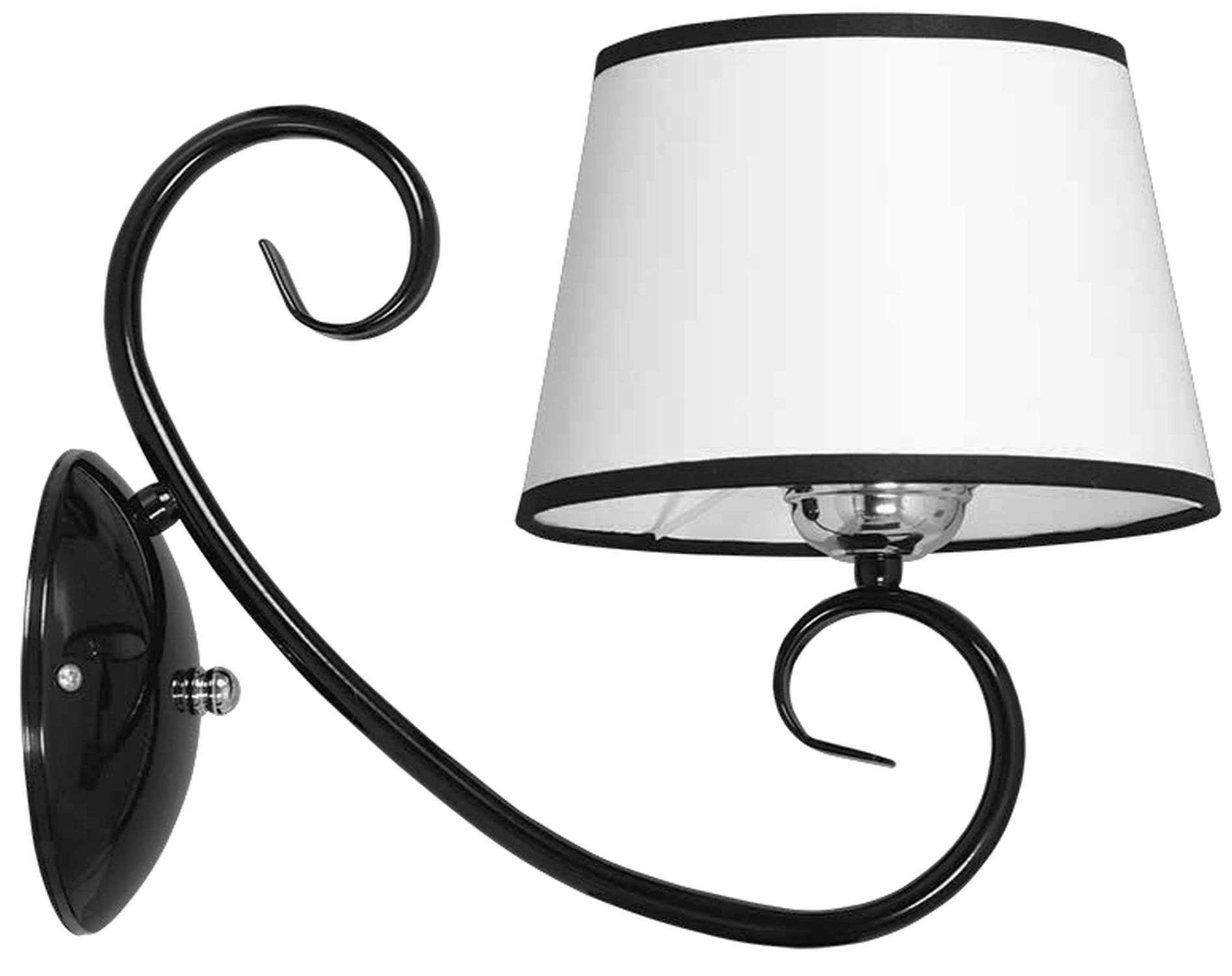 Wandleuchte mit Schirm Weiß Schwarz Klassisch Lampe, Lampenschirm