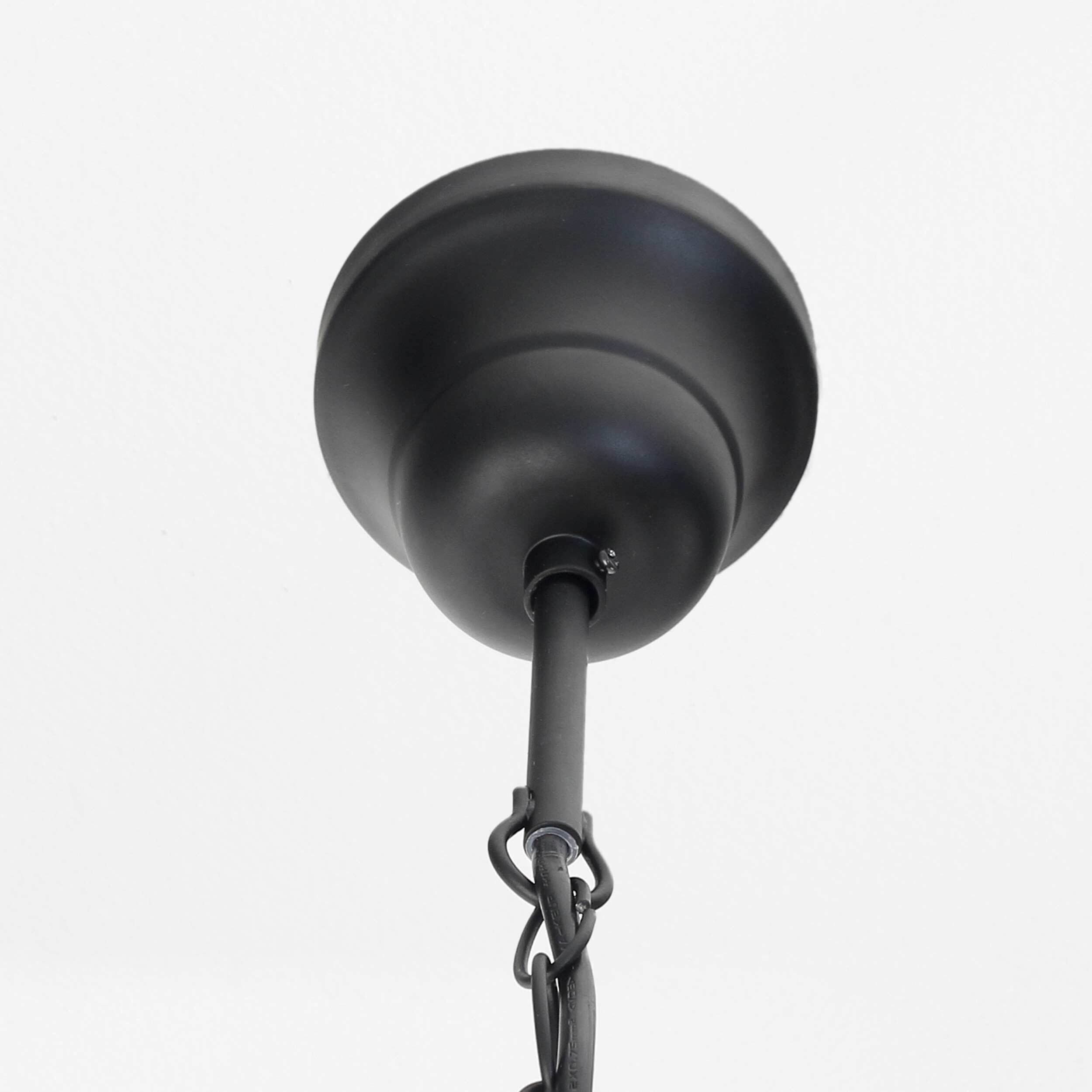 Lampe à suspendre rustique ENNA avec abat-jour en verre noir cuivre Lampe, Deckenleuchte