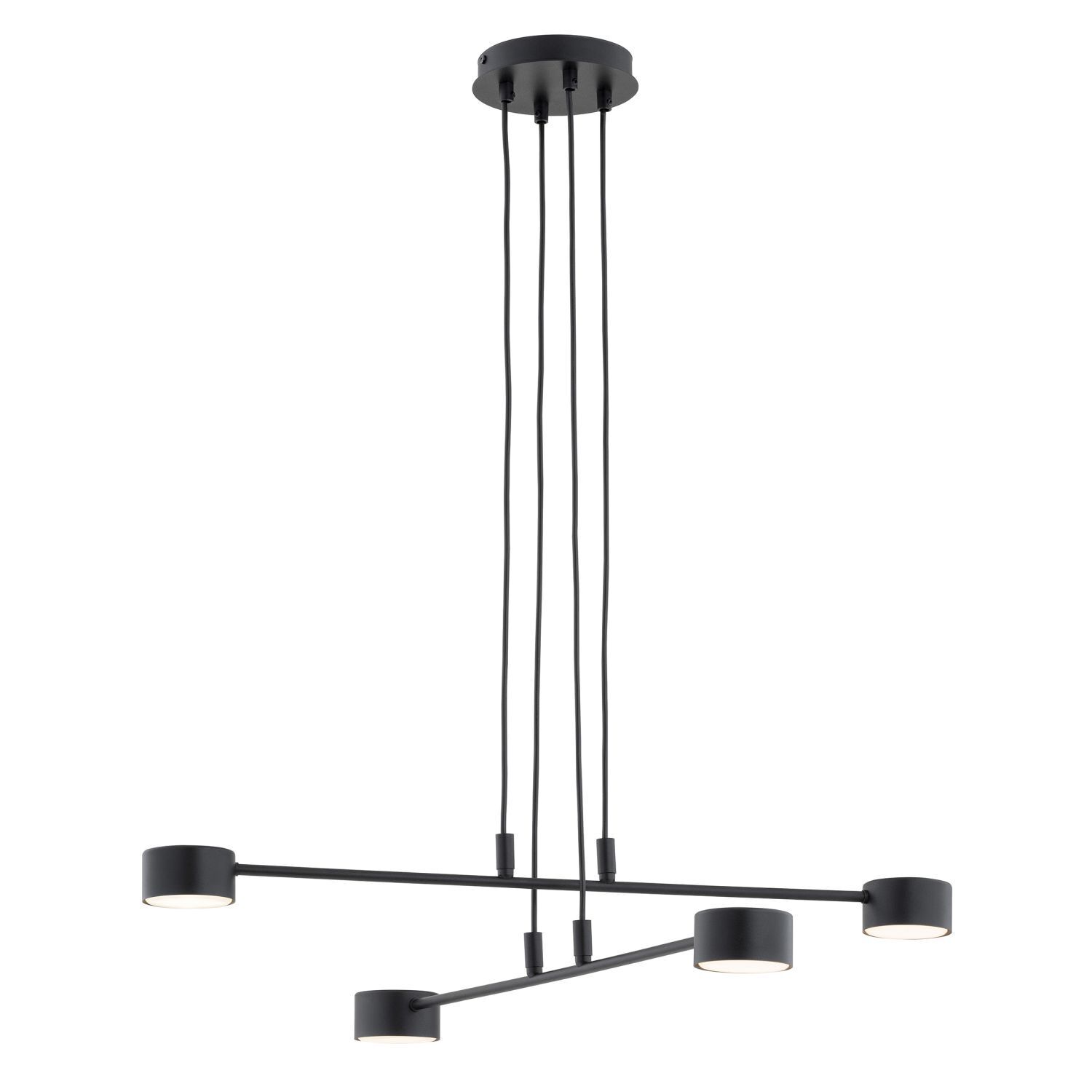 Lampe à suspendre métal L : 70 cm réglable noir GX53 4-flamme