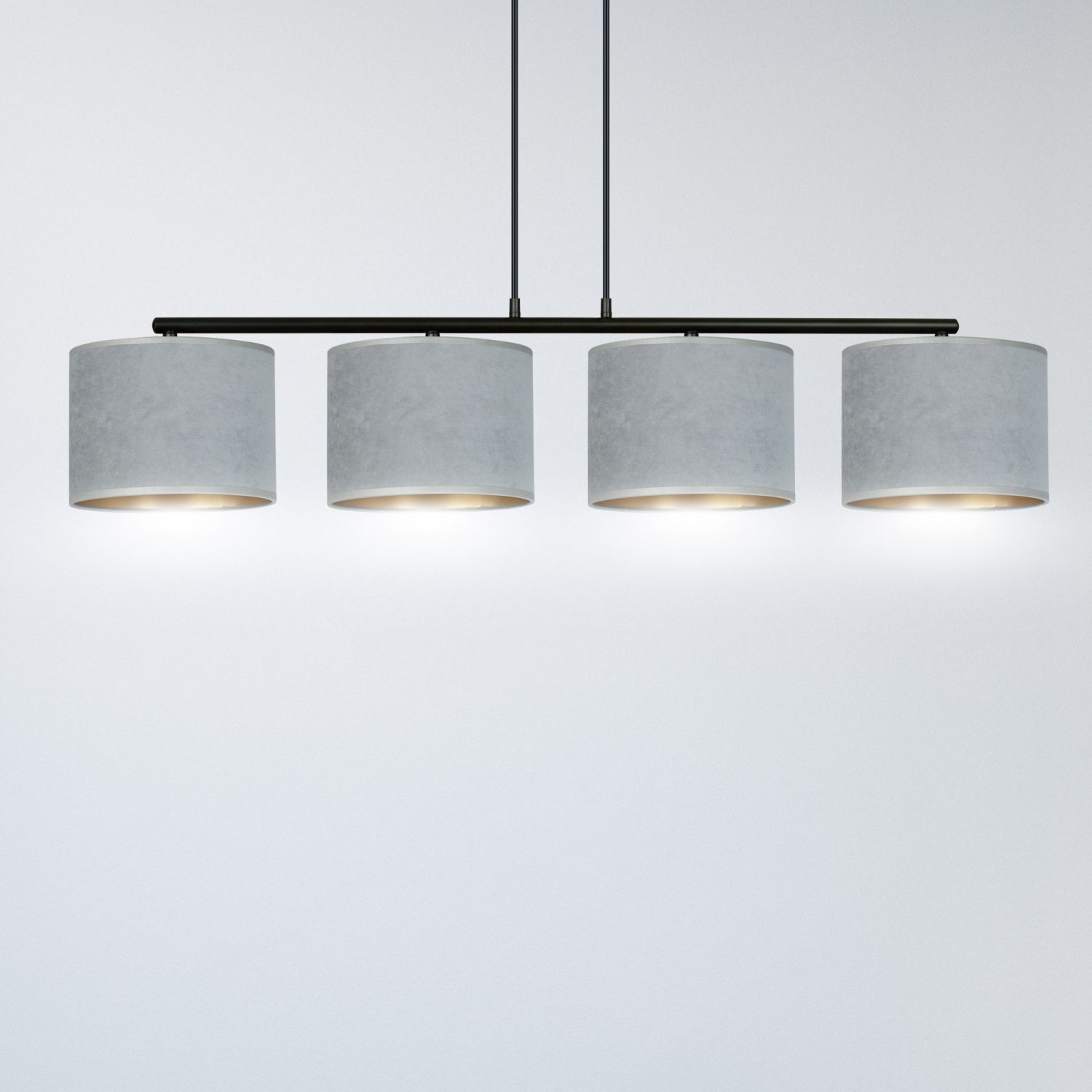 Lampe à suspendre tissu métal L : 97 cm H : max. 100 cm réglable Deckenleuchte, Leuchte, Lampe