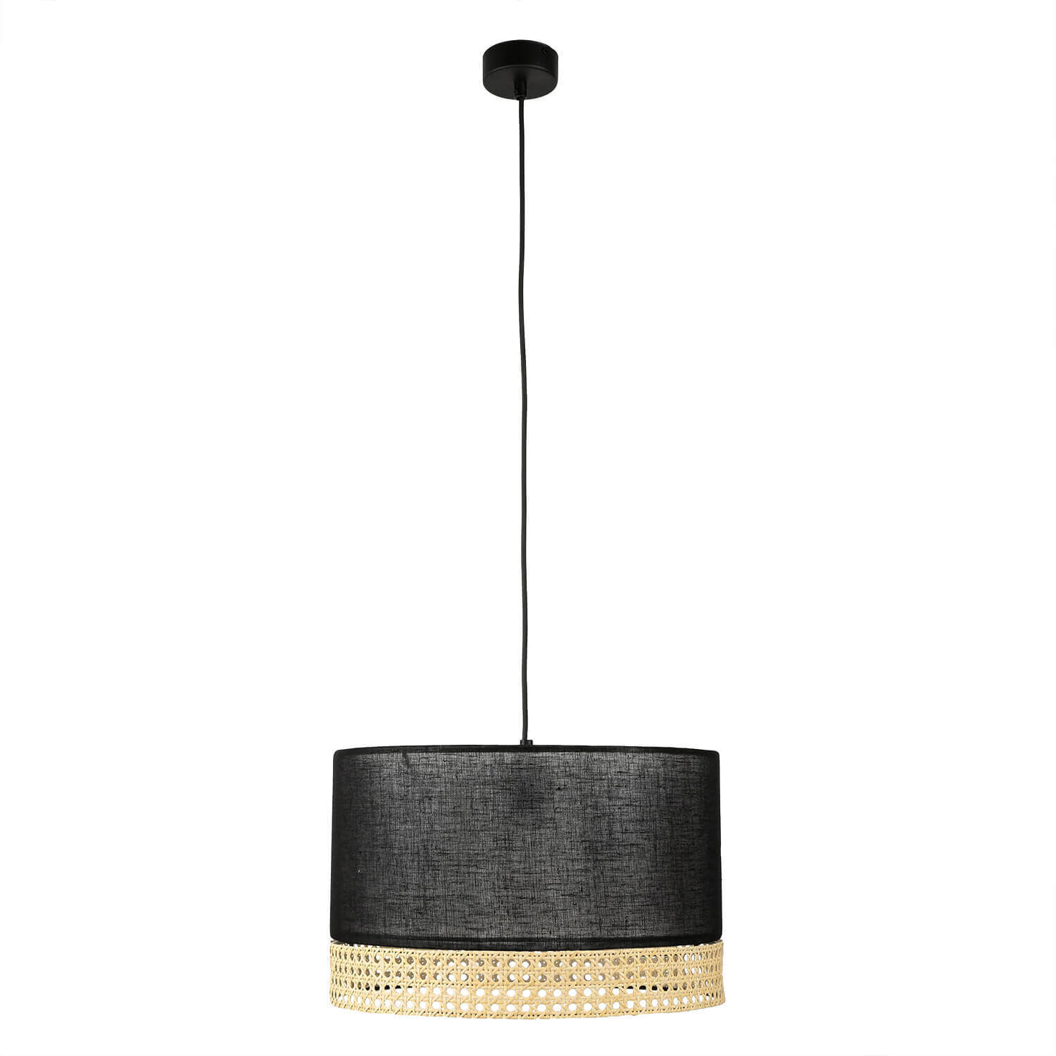 Lampe à suspendre tissu métal E27 en noir marron Lampe, Kronleuchter