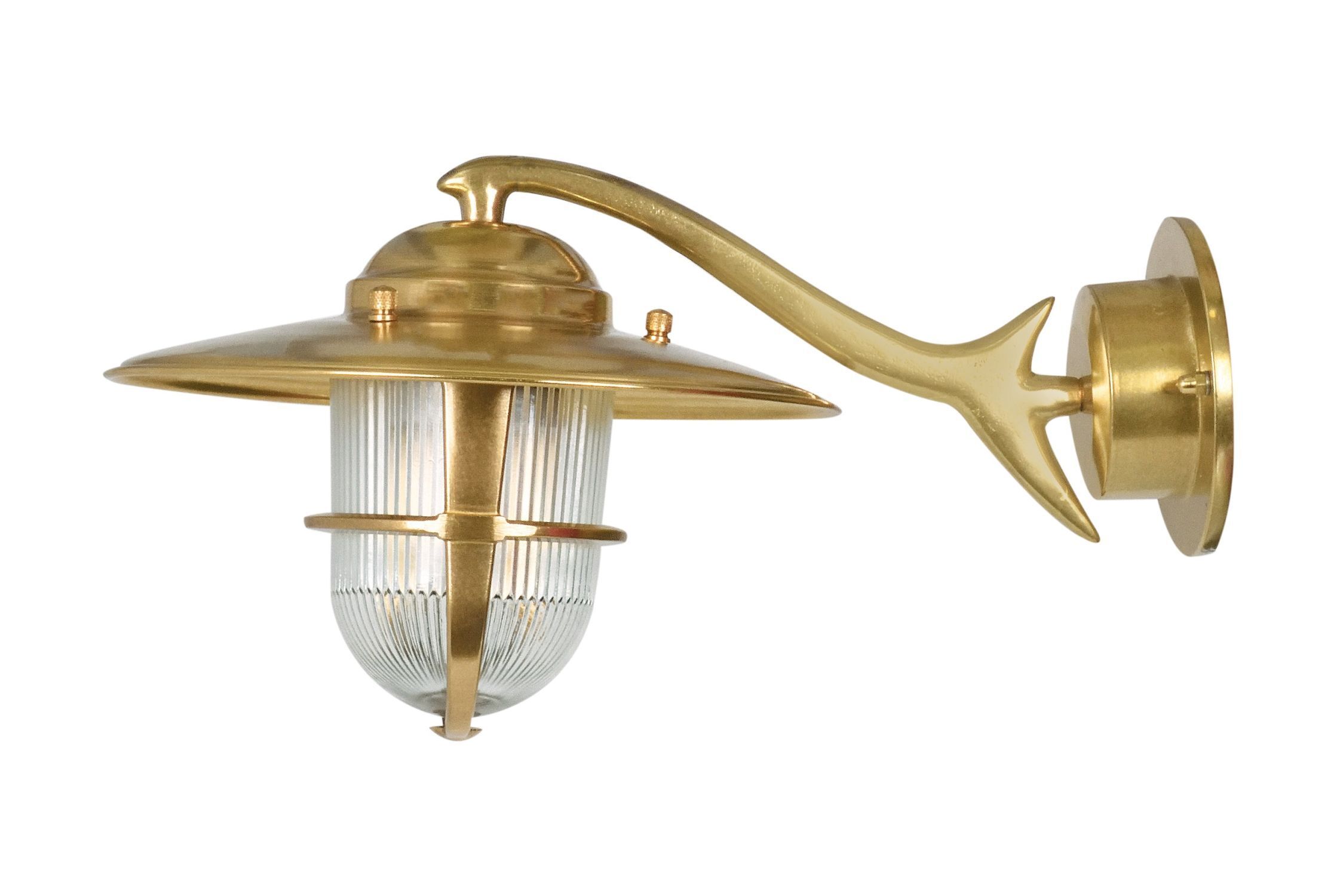 Applique extérieure laiton véritable verre largeur 26 cm IP64