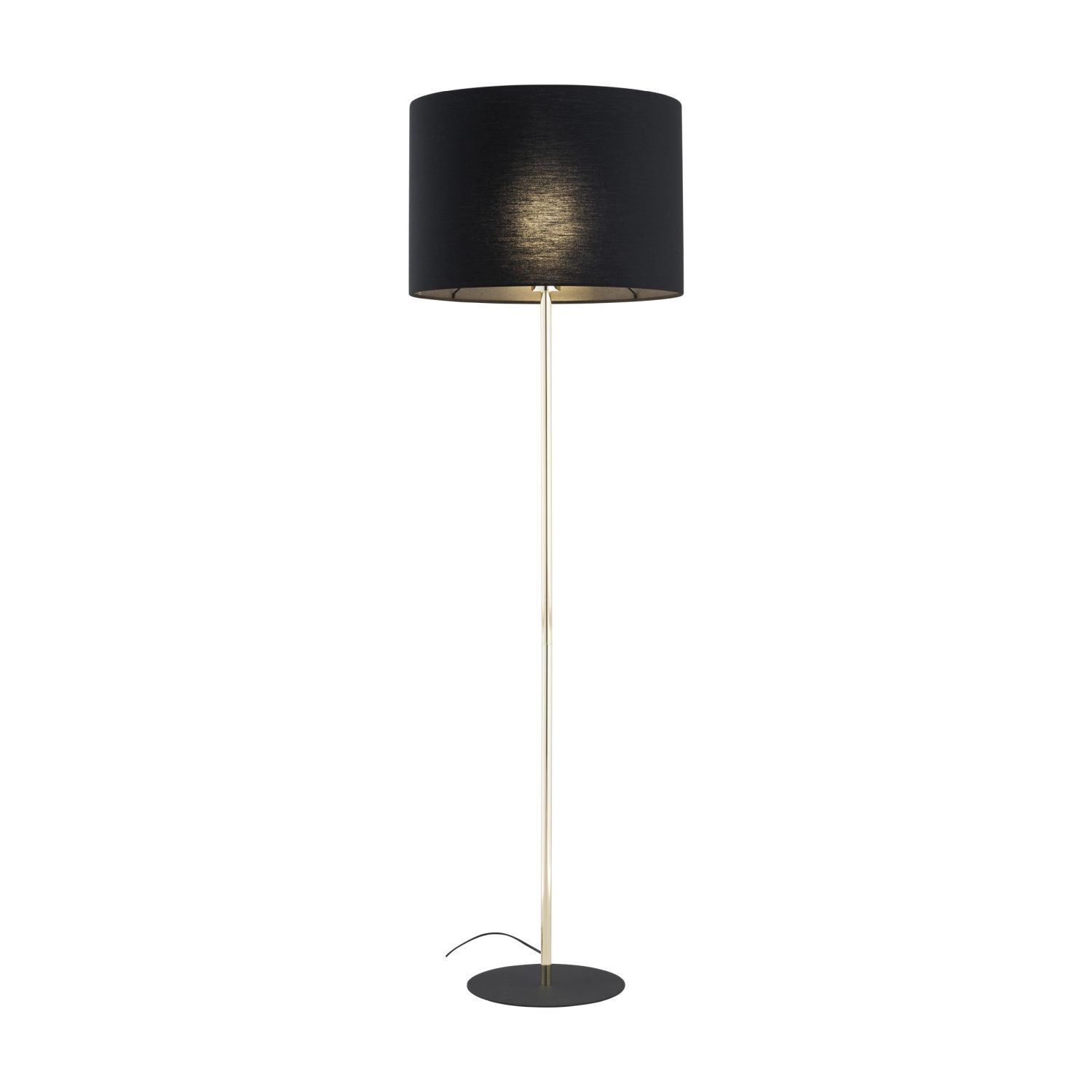 Lampadaire salon 160 cm tissu métal or noir E27 Lampe, Lampenschirm