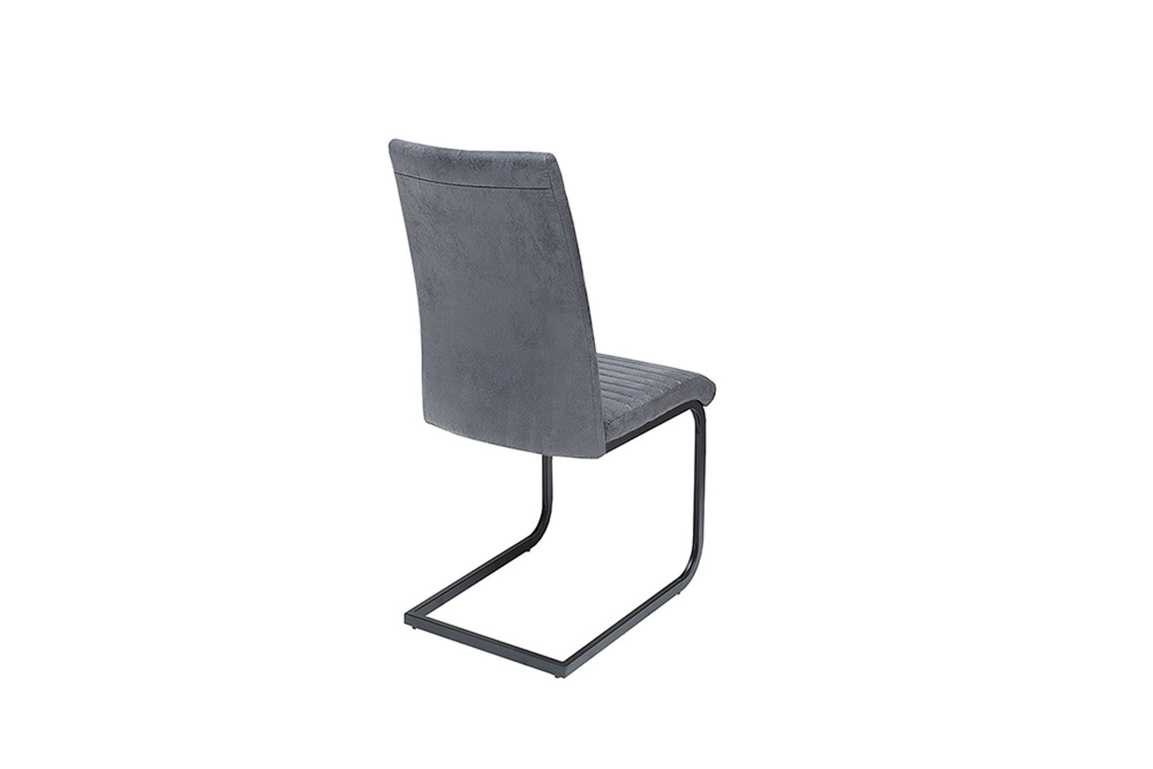 Chaise à bascule sans accoudoirs Gris Noir Tissu Métal Moebel, Stuhl