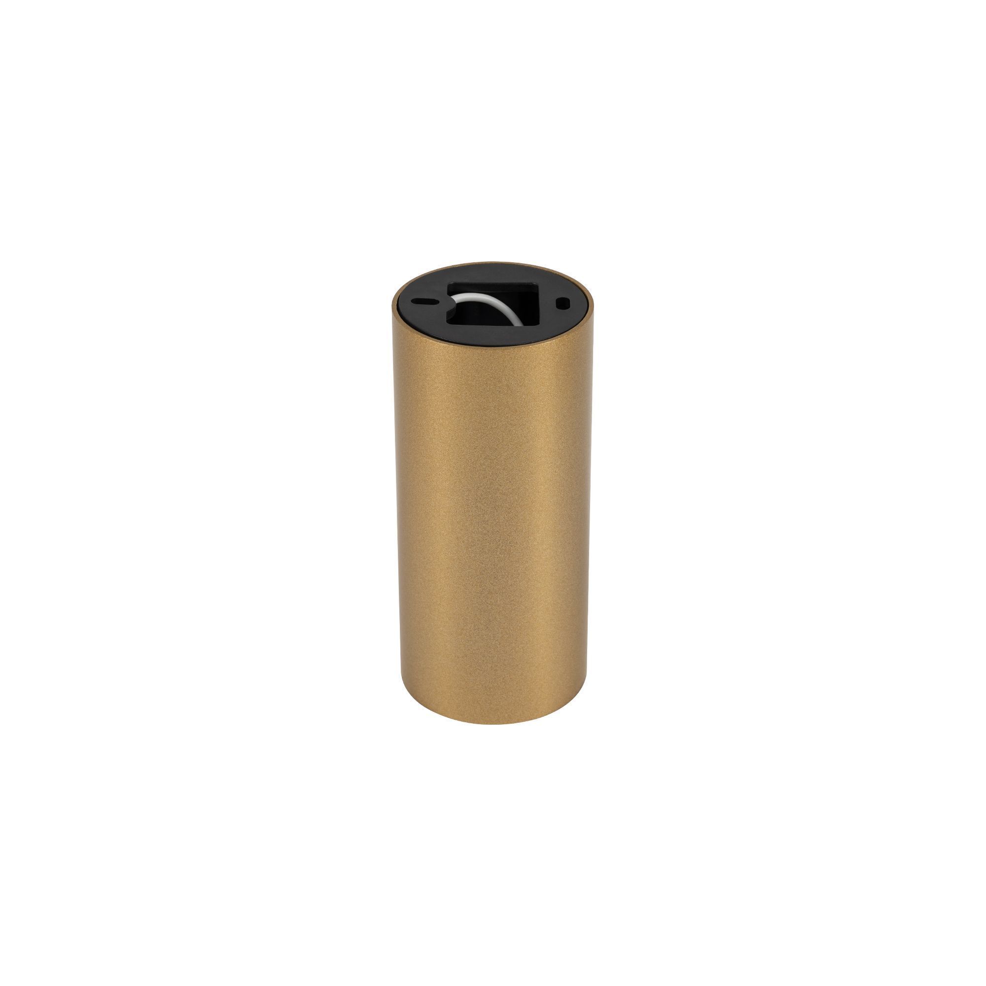 Eleganter Aufbauspot Stahl in Gold GU10 Ø5,5 cm rund Batterie, Kapsel, Gold, Zylinder, Kunststoff