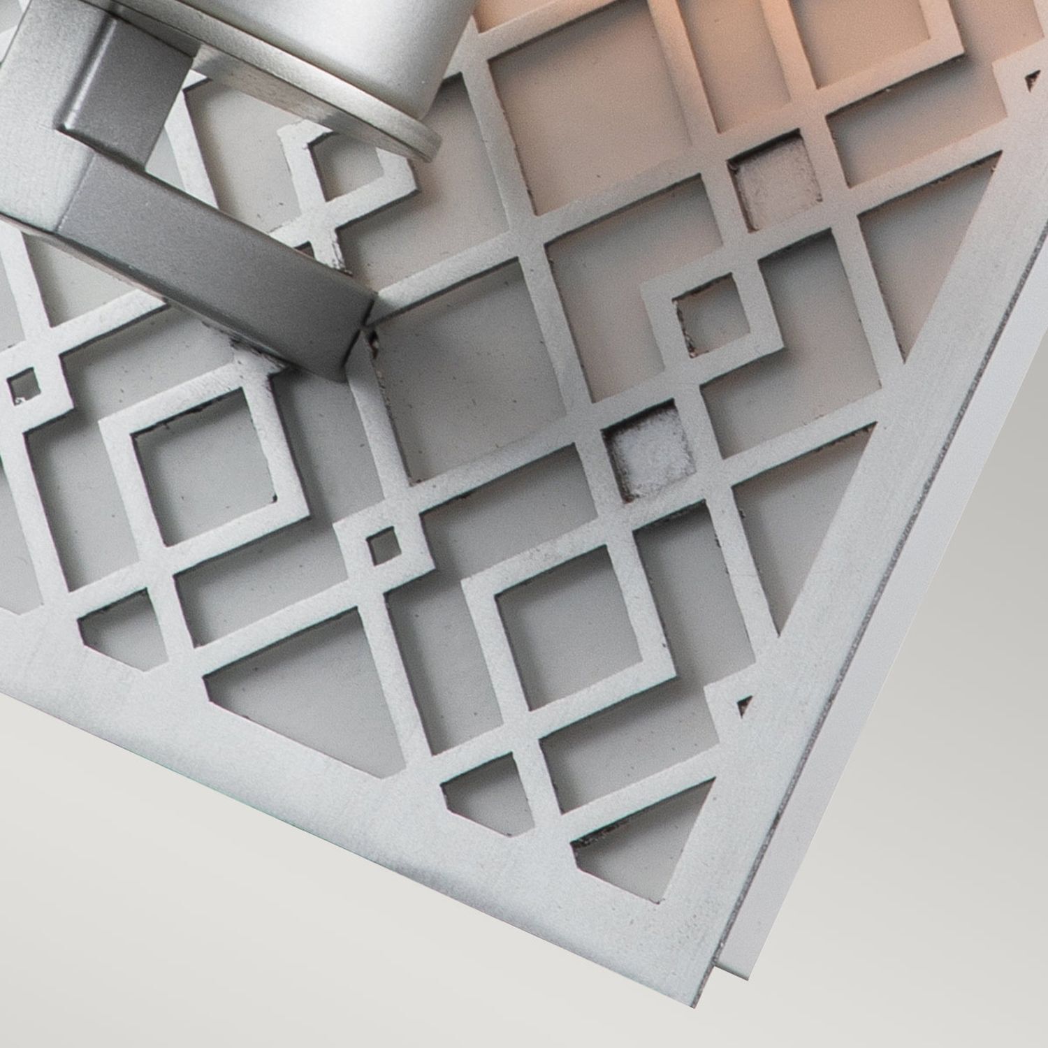 Applique salle de bain IP44 H : 34,3 cm en argent blanc E27 verre métal