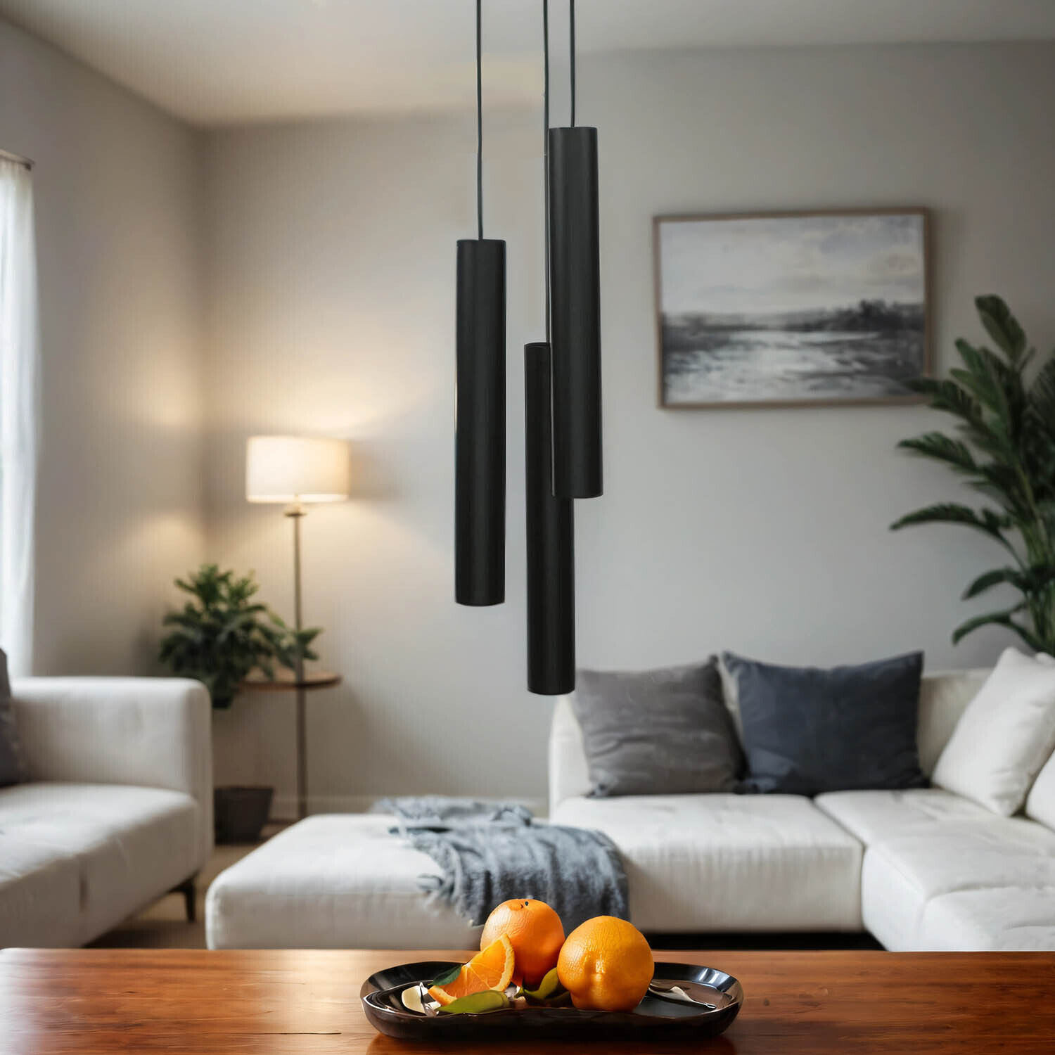 Suspension EYE noir 3-flmg lampe de salon