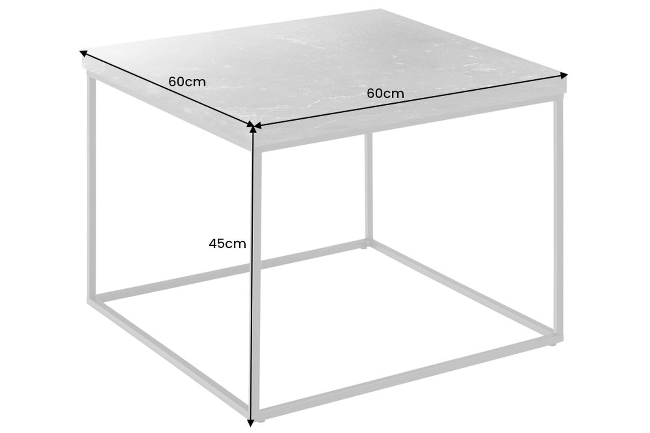 Table basse noire 60 x 60 cm aspect marbre noir Moebel, Tabelle, Kaffeetisch, Schreibtisch
