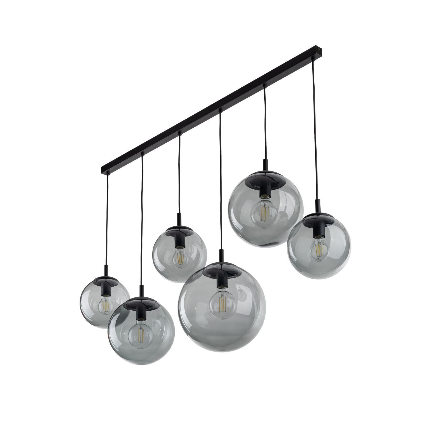 Hängeleuchte Rauchglas Metall 130 cm lang H: max. 150 cm Leuchte, Beleuchtung, Lampe, Kronleuchter