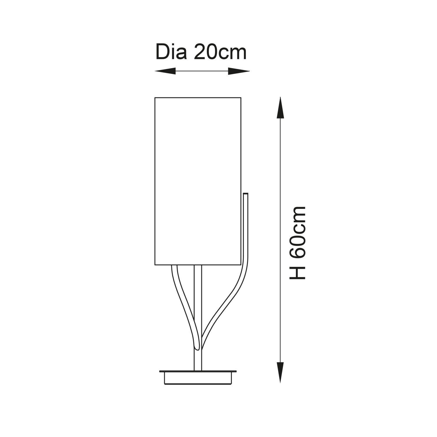 Lampe de table tissu métal 60 cm de haut en laiton crème E27