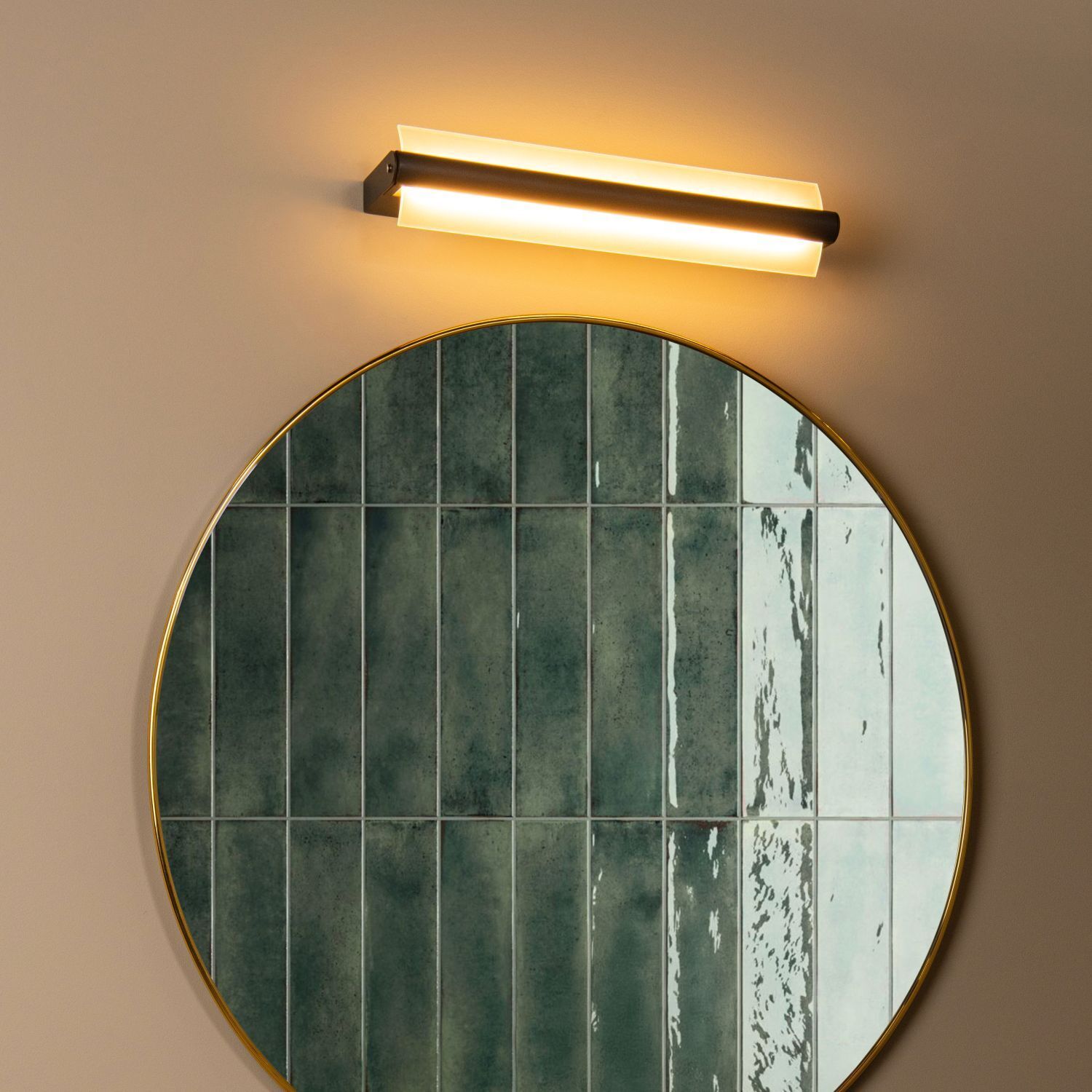 LED Wandleuchte Schwarz 3000 K IP44 L:45 cm edel LED Wandleuchte Schwarz 3000 K IP44 L:45 cm edel