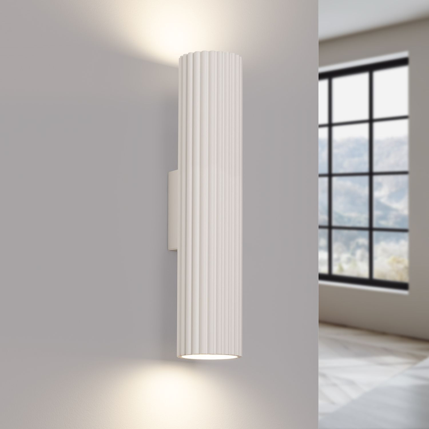 Up Down Applique H : 30 cm Crème GU10 2 flammes oblongues