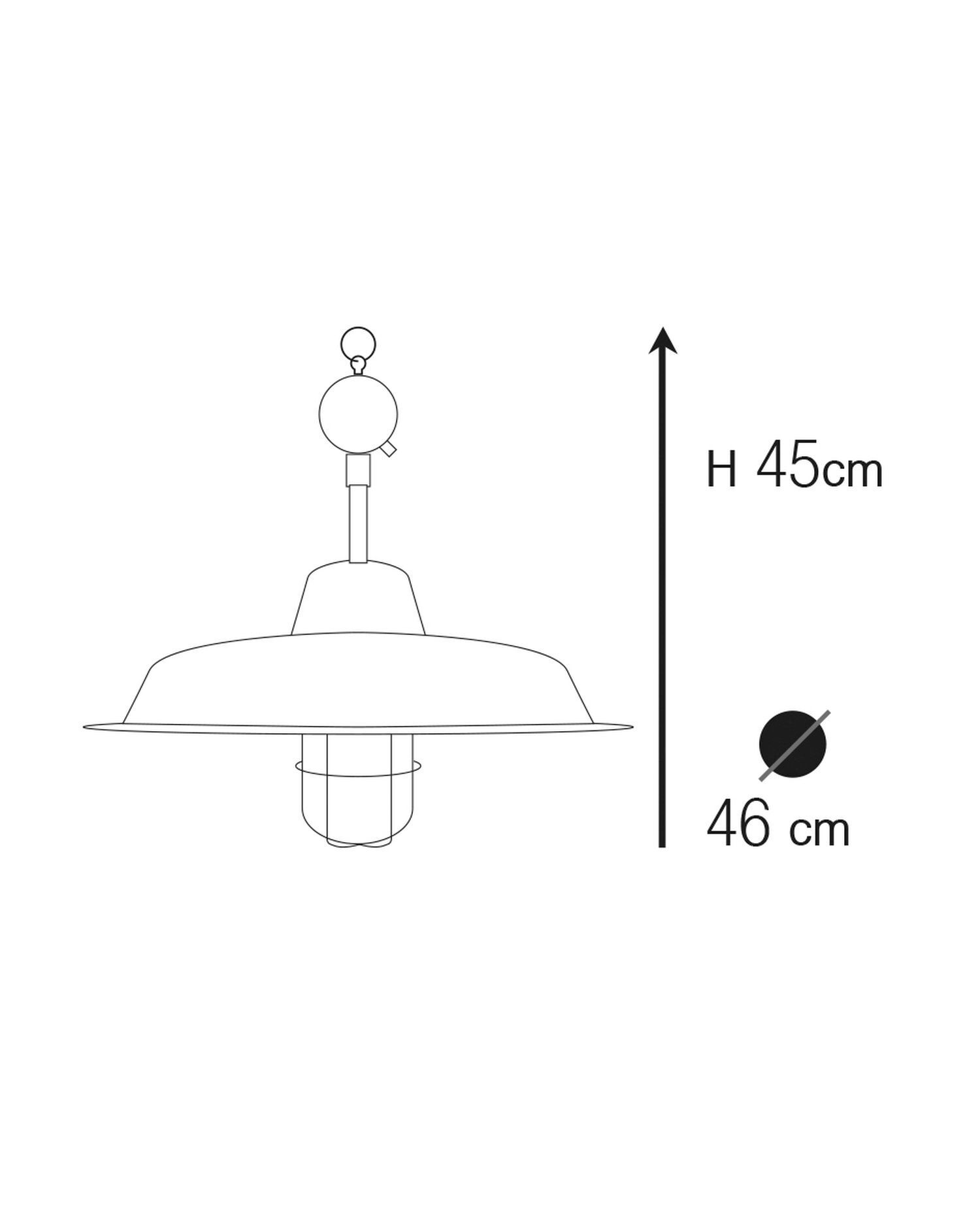 Lampe d'extérieur laiton verre D : 46 cm IP44 en E27 rond LITOS