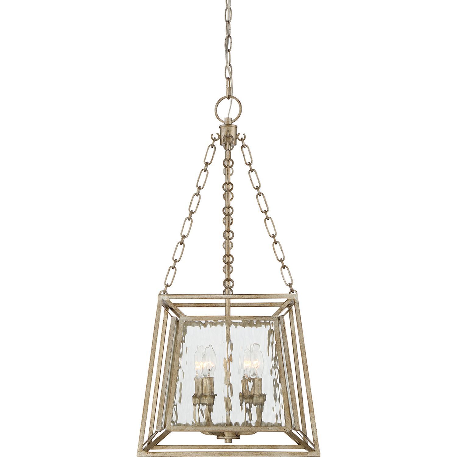 Lampe à suspendre métal verre en or antique OLAVA Leuchter, Lampe