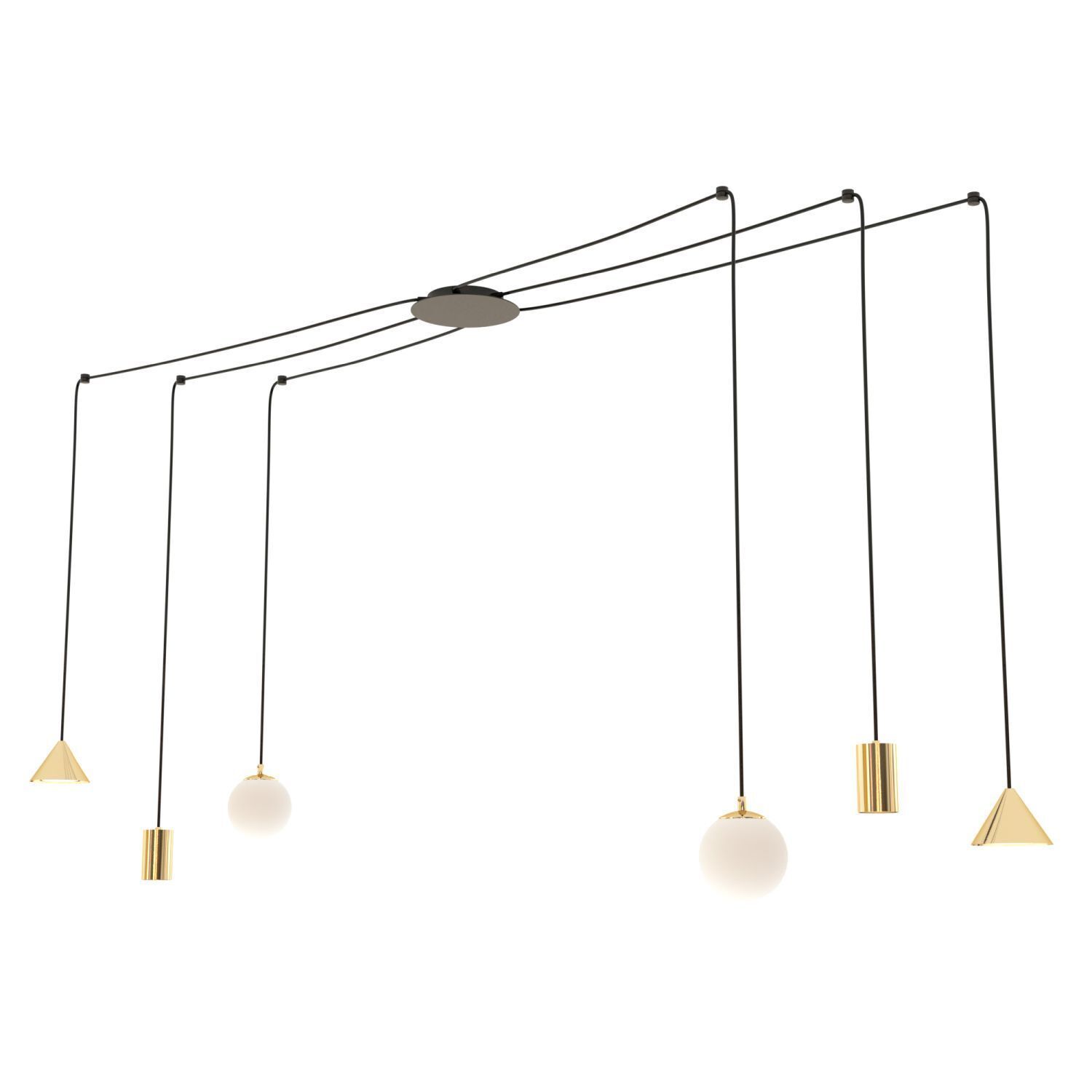 Grande lampe suspendue flexible verre métal 200 cm de câble Lampe