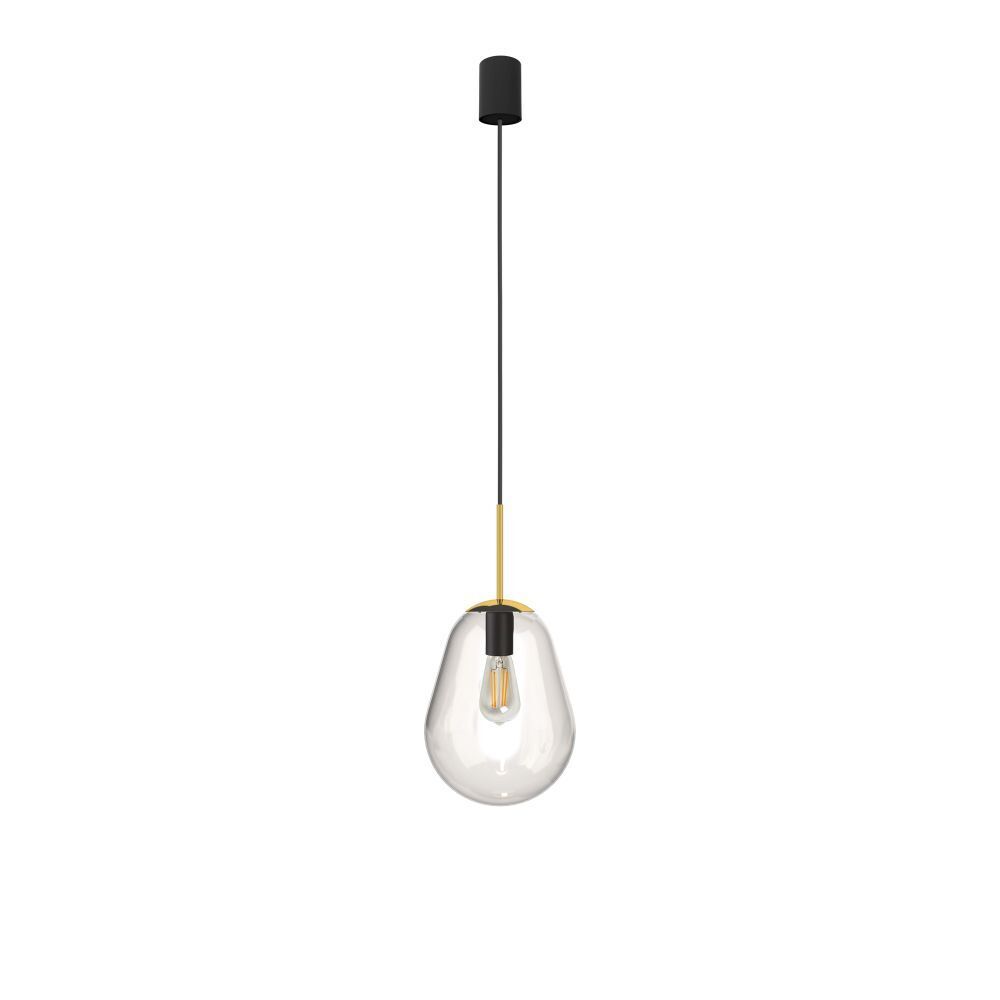 Suspension noire métal verre E27 Moderne