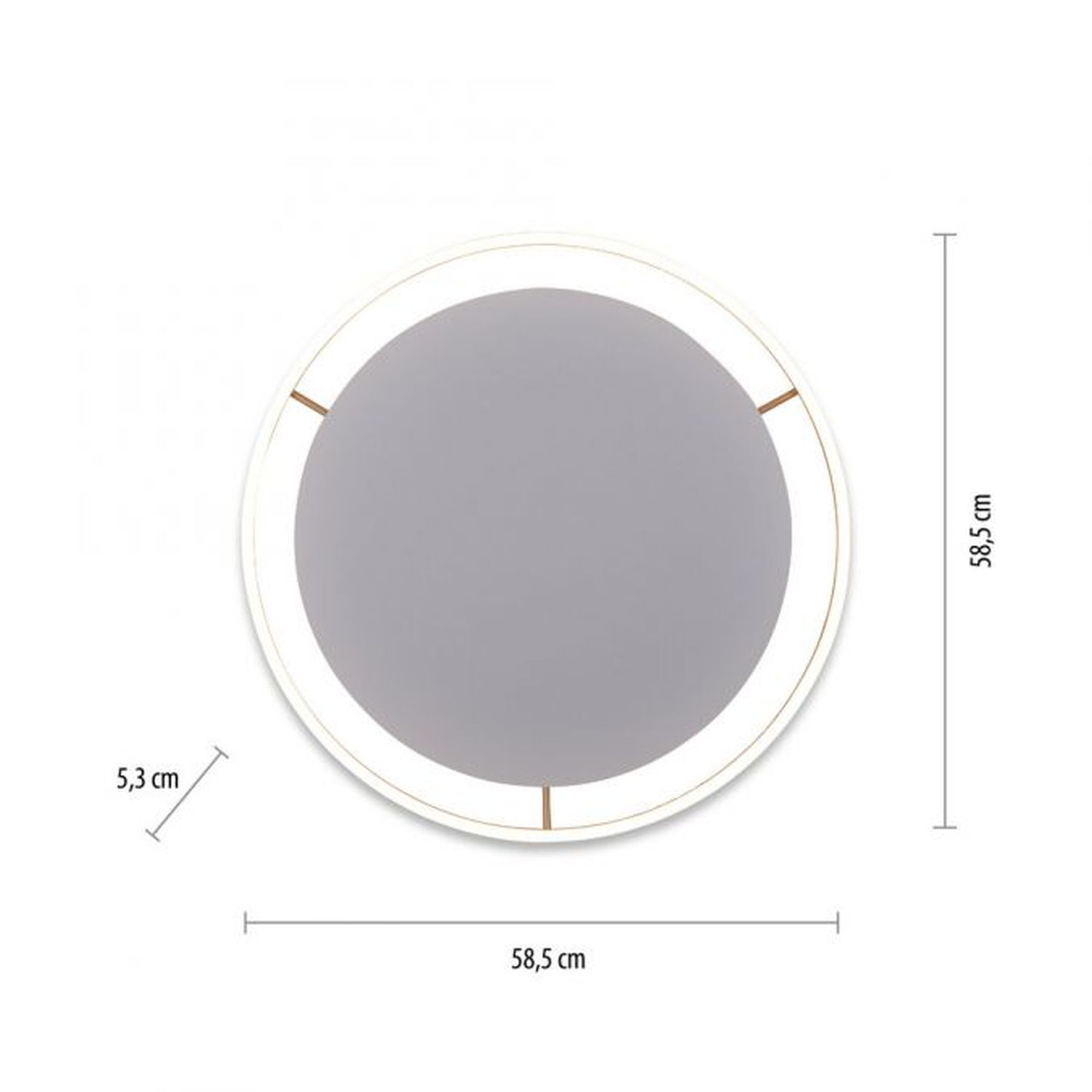 LED Deckenlampe dimmbar Ø58,5 cm 3650 lm in Messing Teller, Fenster