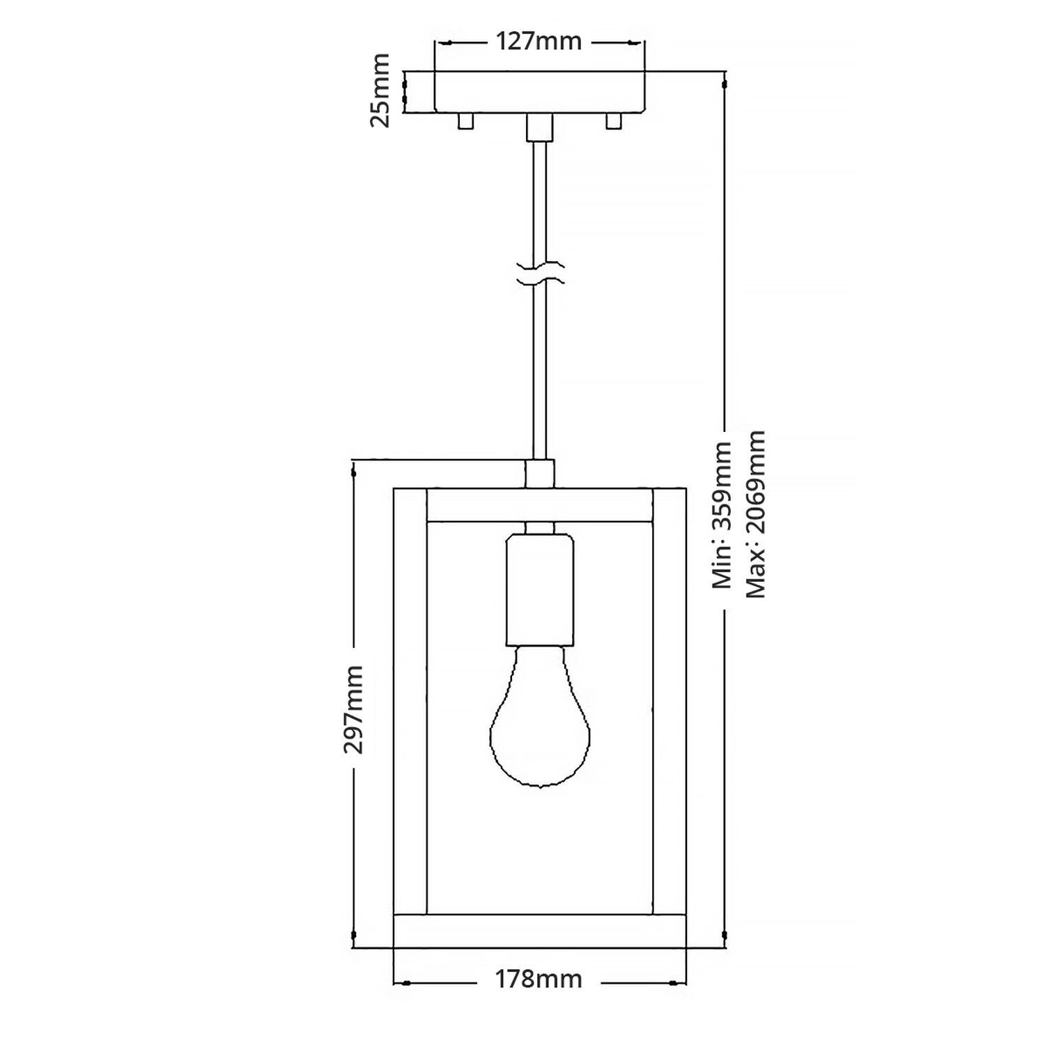 Lampe à suspendre bronze brossé L : 17,8 cm H : max. 2 m E27