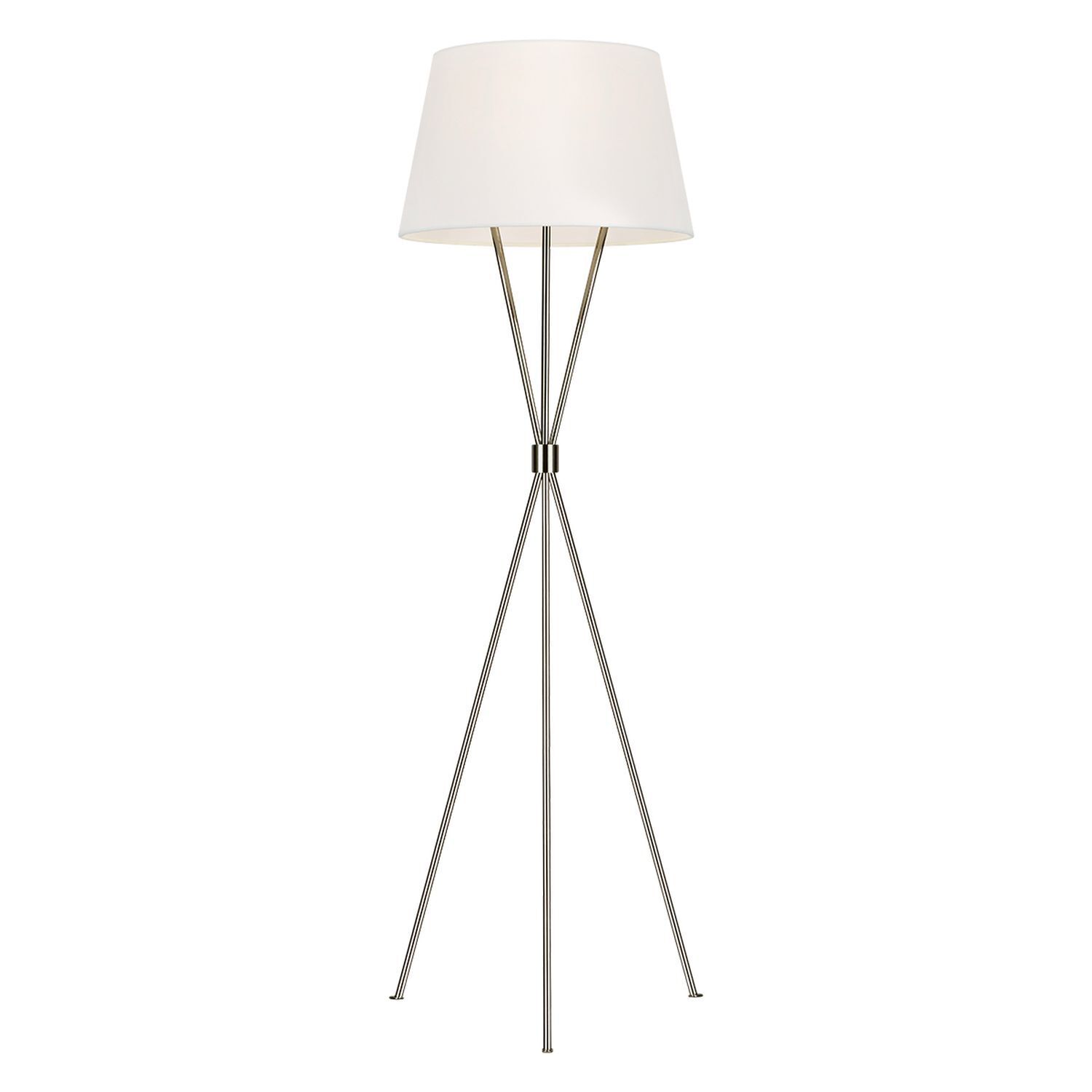 Stehleuchte Dreibein 140 cm klein Metall Stoff Modern Lampe
