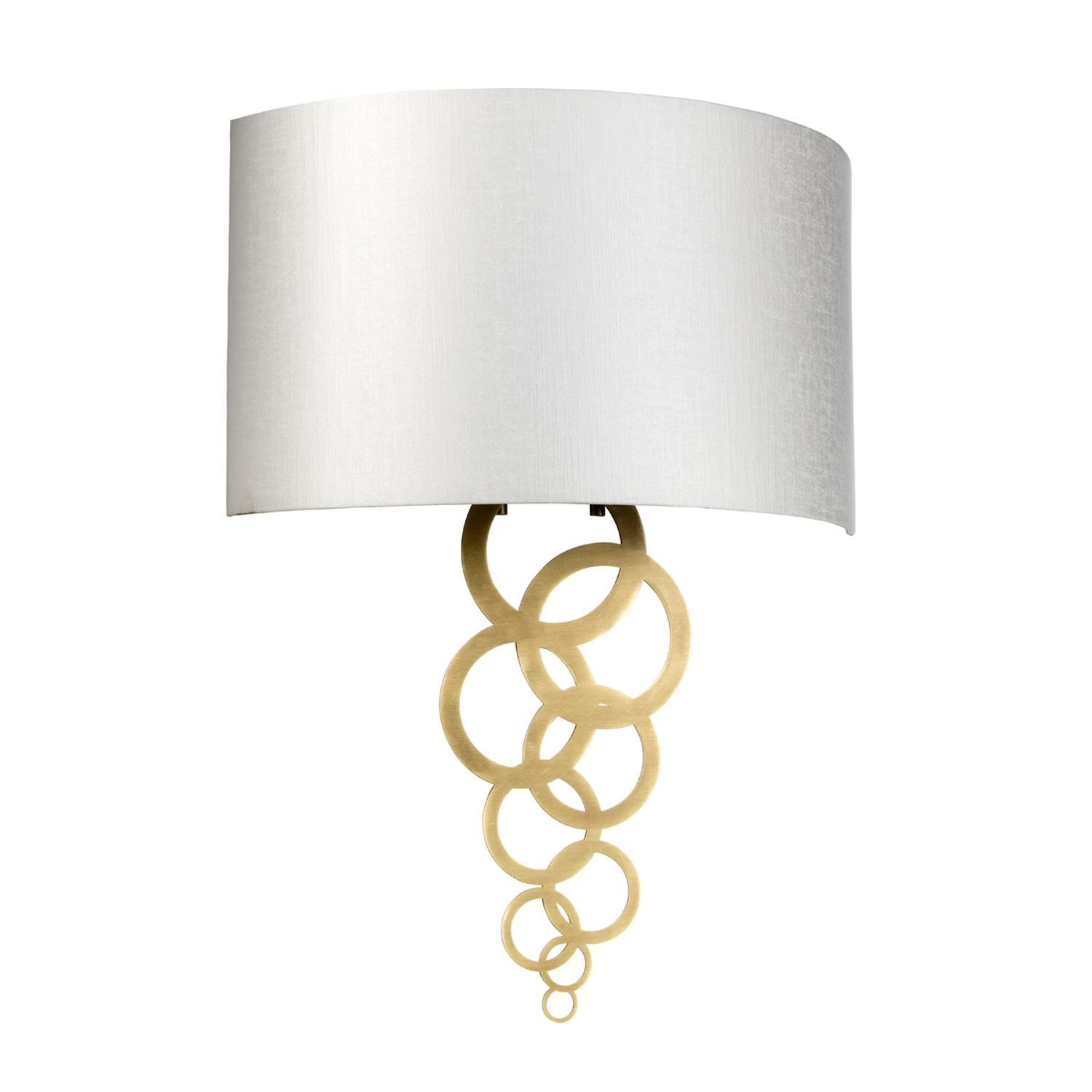 Wandleuchte Stoff Metall in Creme Messing Modern Lampe, Lampenschirm