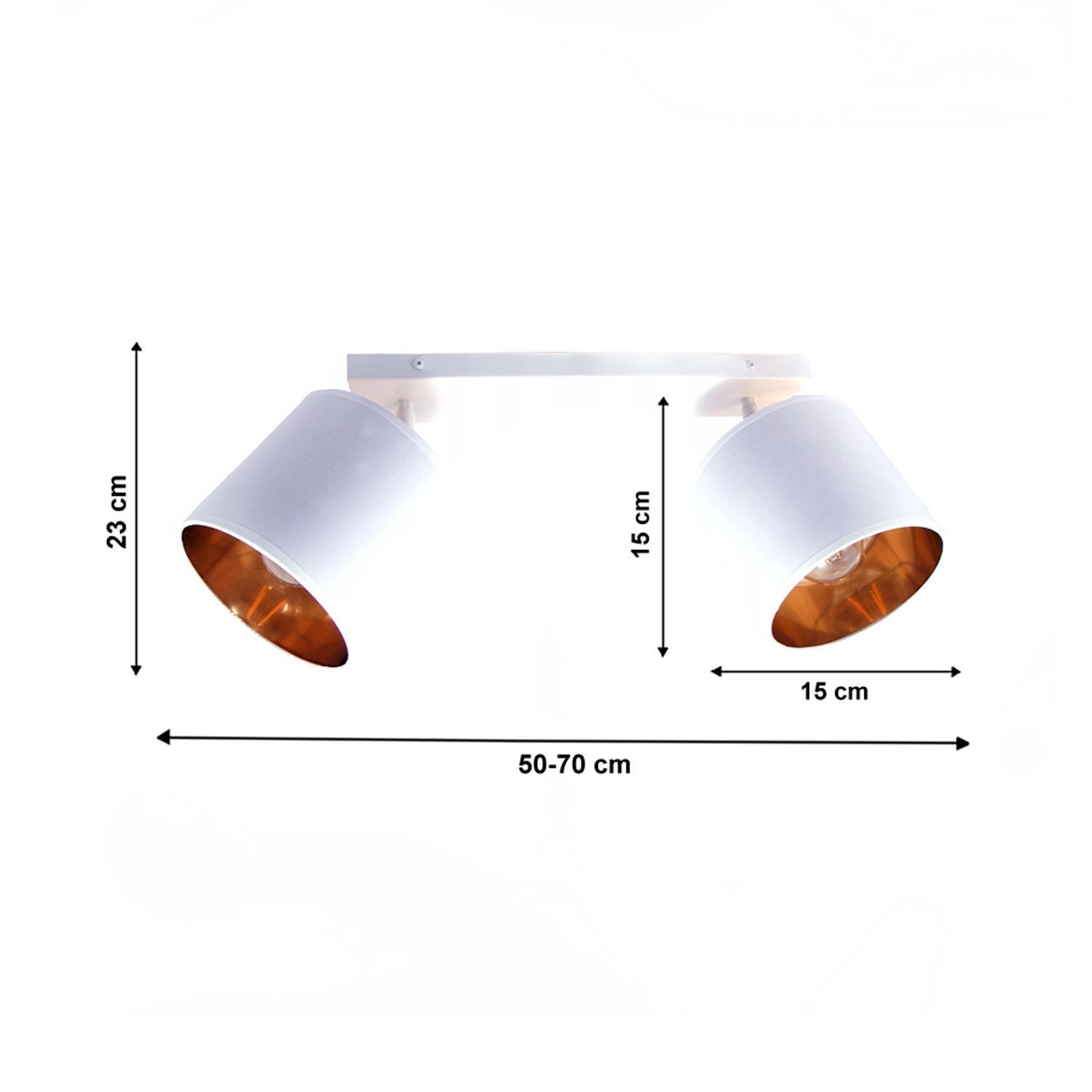 Spot de plafond mobile blanc or E27 2-flmg tissu Beleuchtung, Band, Lampe