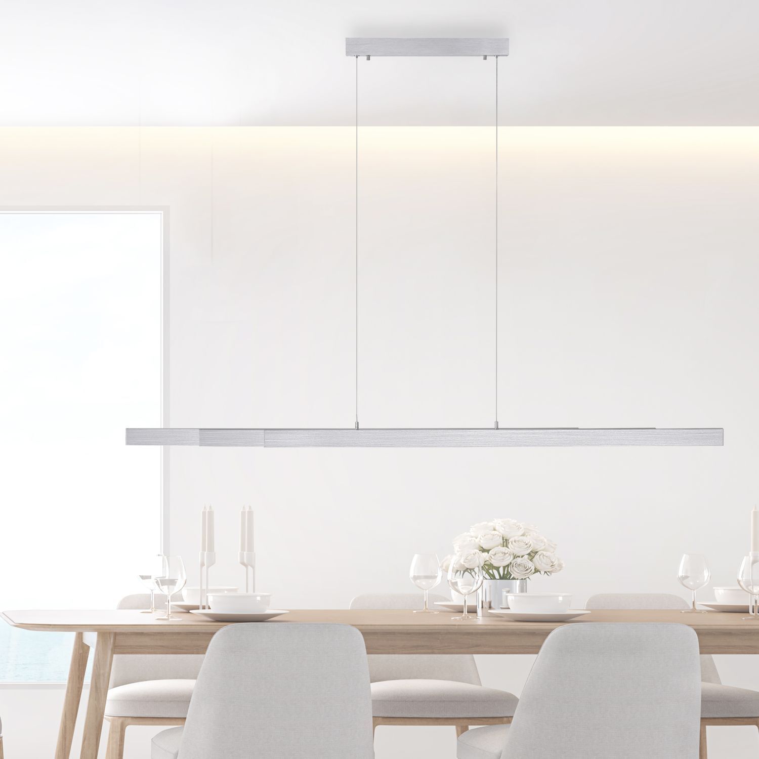 Suspension à LED en aluminium 13 W 165 cm allongée