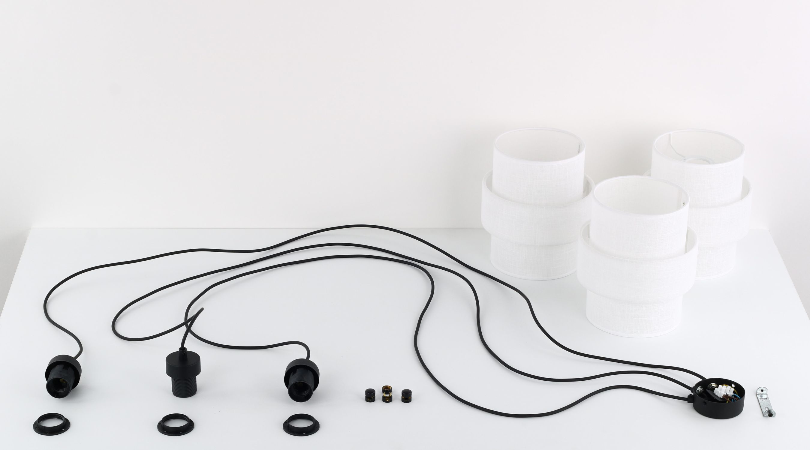 Lampe à suspendre tissu E27 L : max. 4 m réglable 3-flamme Adapter, Elektronik, Band