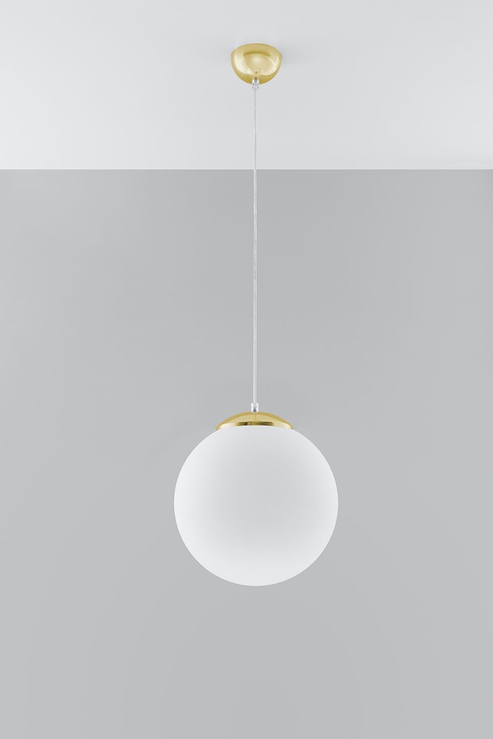 Suspension verre Boule Ø 30 cm E27 Blanc Or BIANCO