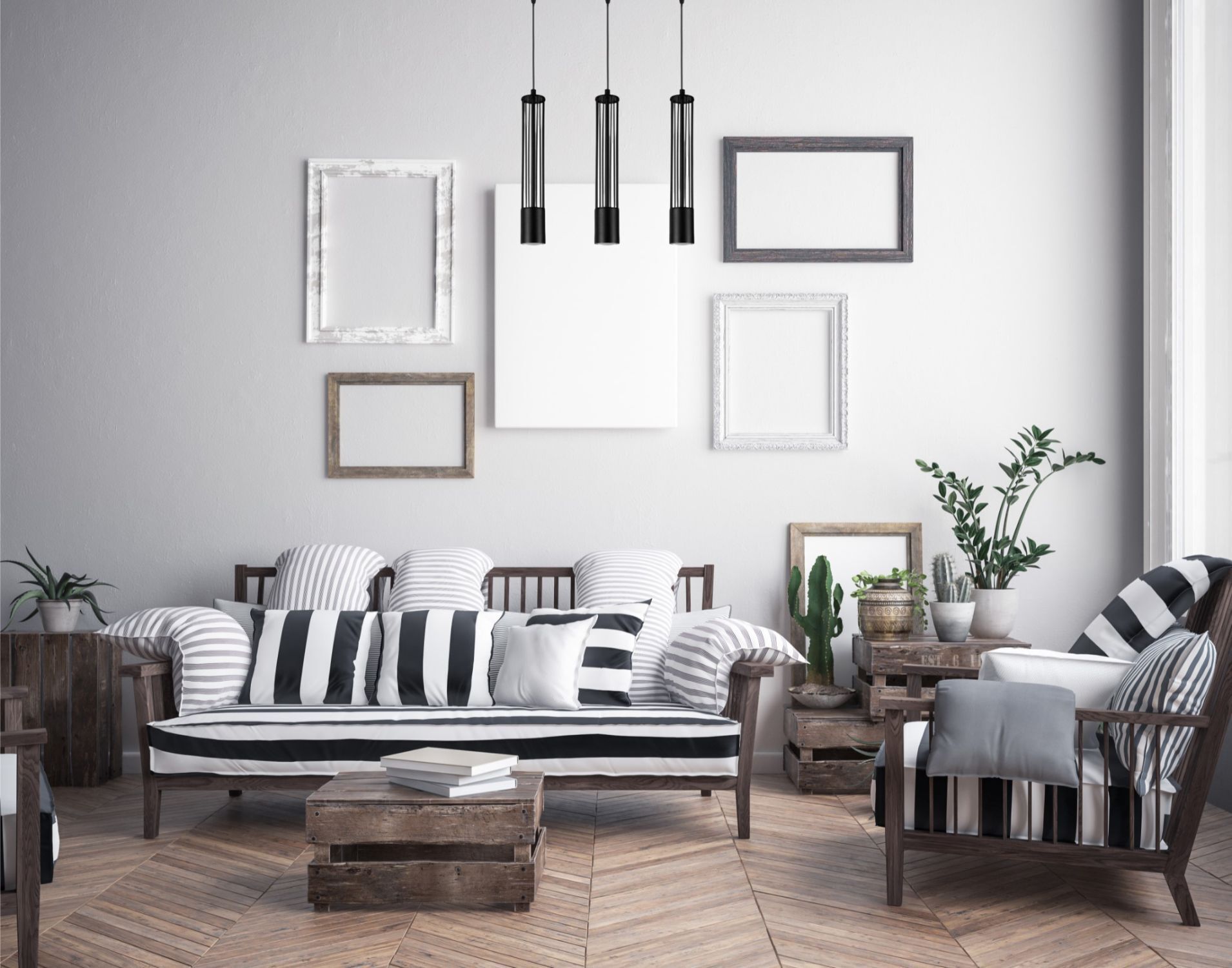 Suspension décorative métal GU10 55 cm de long noir